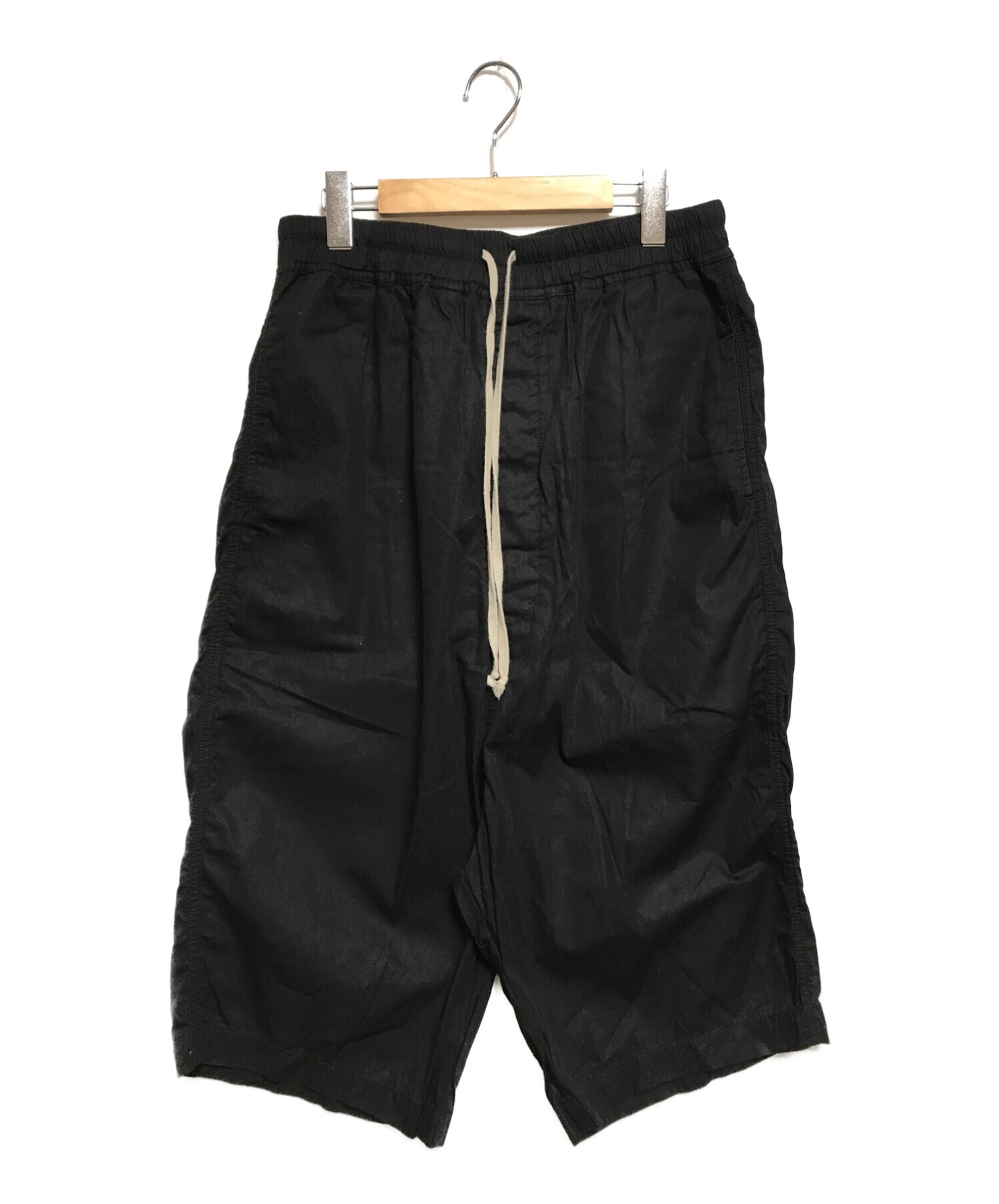 RICK OWENS DRKSHDW (リックオウエンス ダークシャドウ) Karloff Drawstring Pod Shorts ブラック  サイズ:M(下記参照)