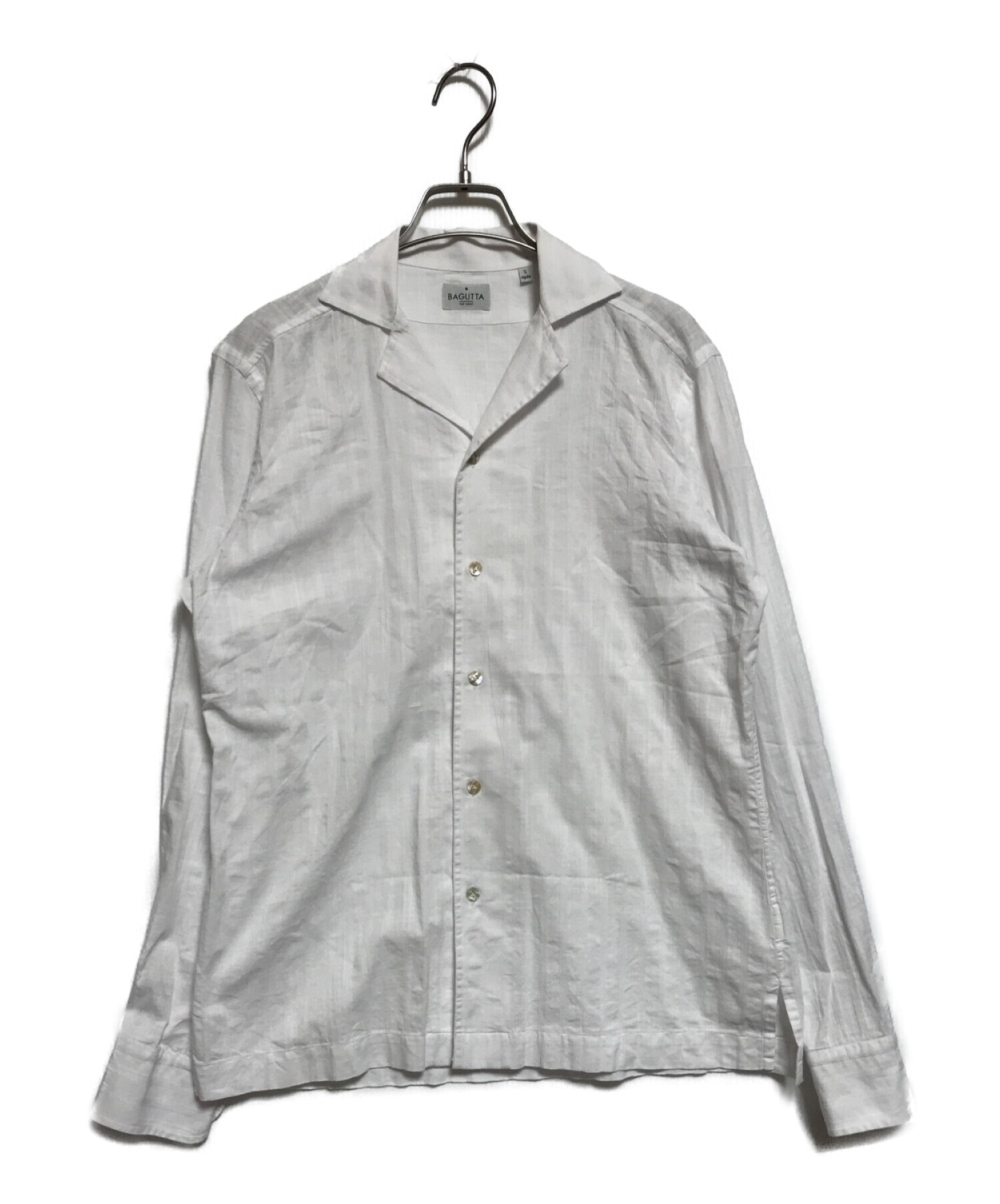 Bagutta (バグッタ) オープンカラーシャツ ホワイト サイズ:S(下記参照)