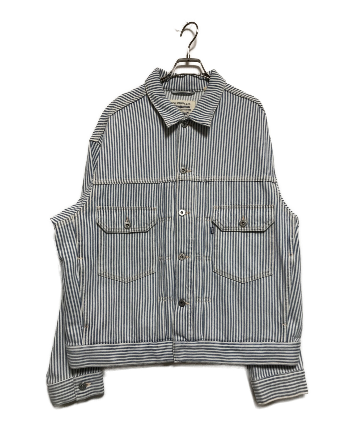 LEVI'S MADE&CRAFTED (リーバイスメイドクラフテッド) ヒッコリーストライプデニムジャケット インディゴ×ホワイト サイズ:M  未使用品