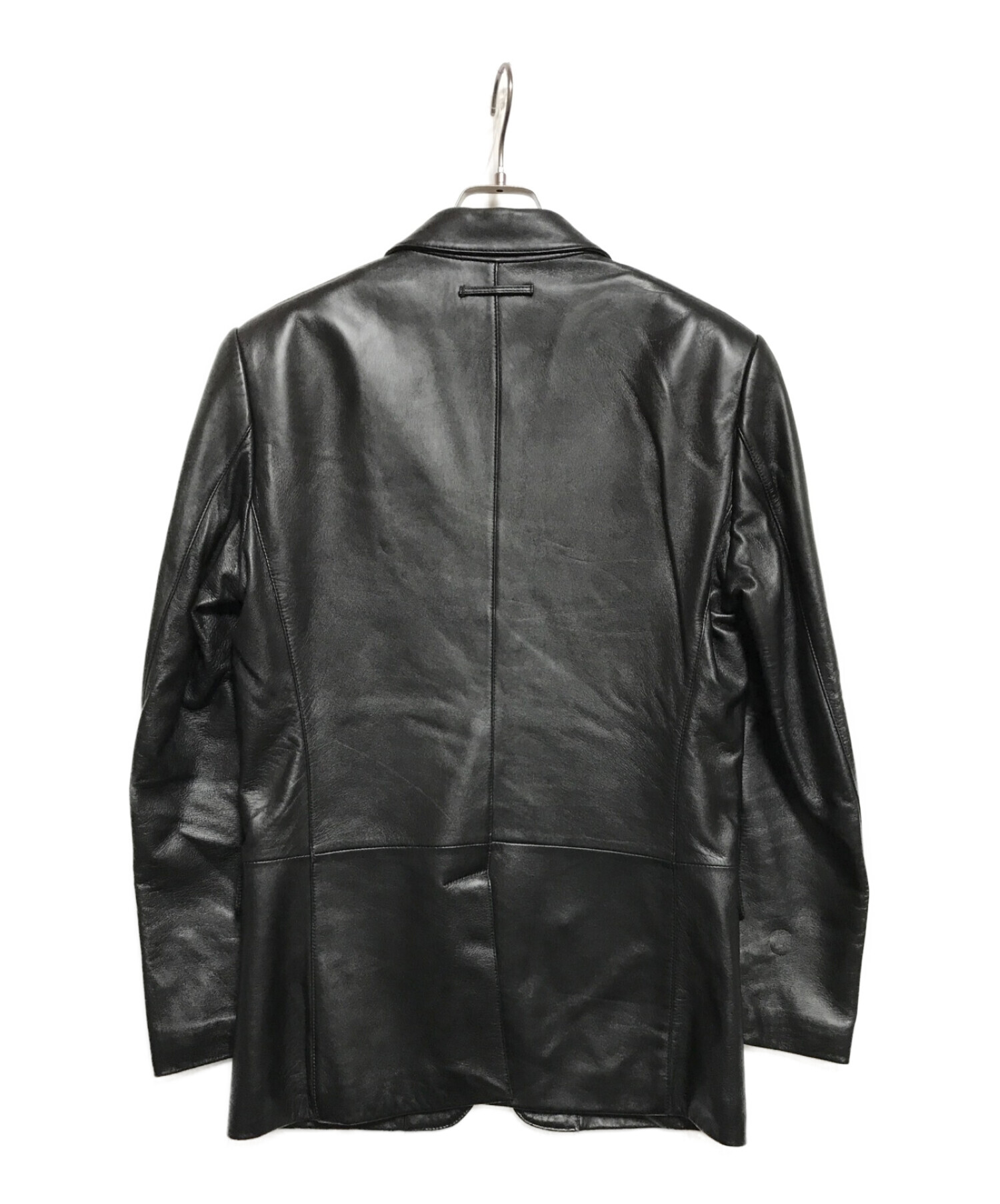 Jean Paul Gaultier homme (ジャンポールゴルチェオム) レザーテーラードジャケット ブラック サイズ:SIZE48