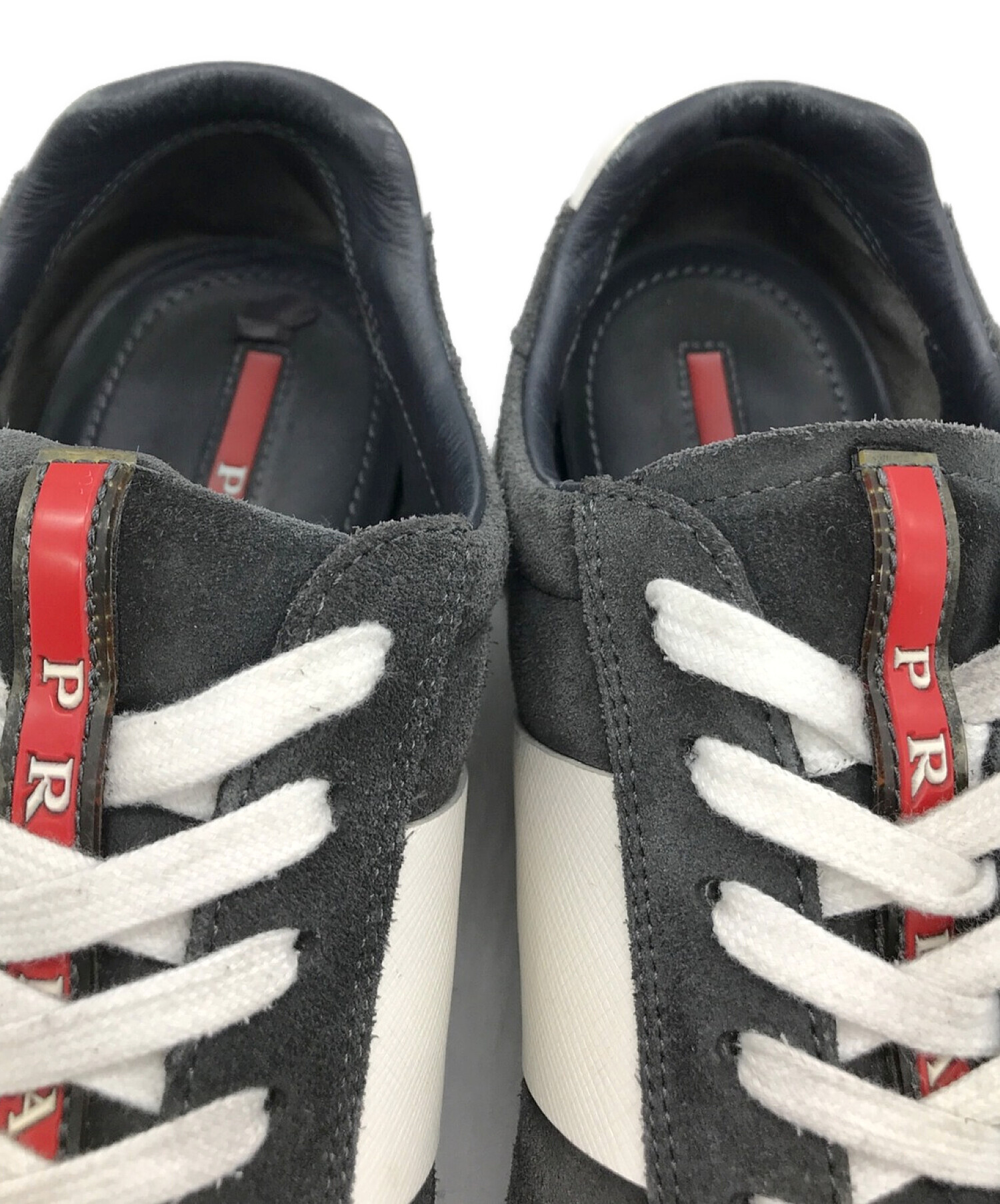 PRADA SPORTS (プラダスポーツ) ローカットスニーカー グレー×ホワイト サイズ:6