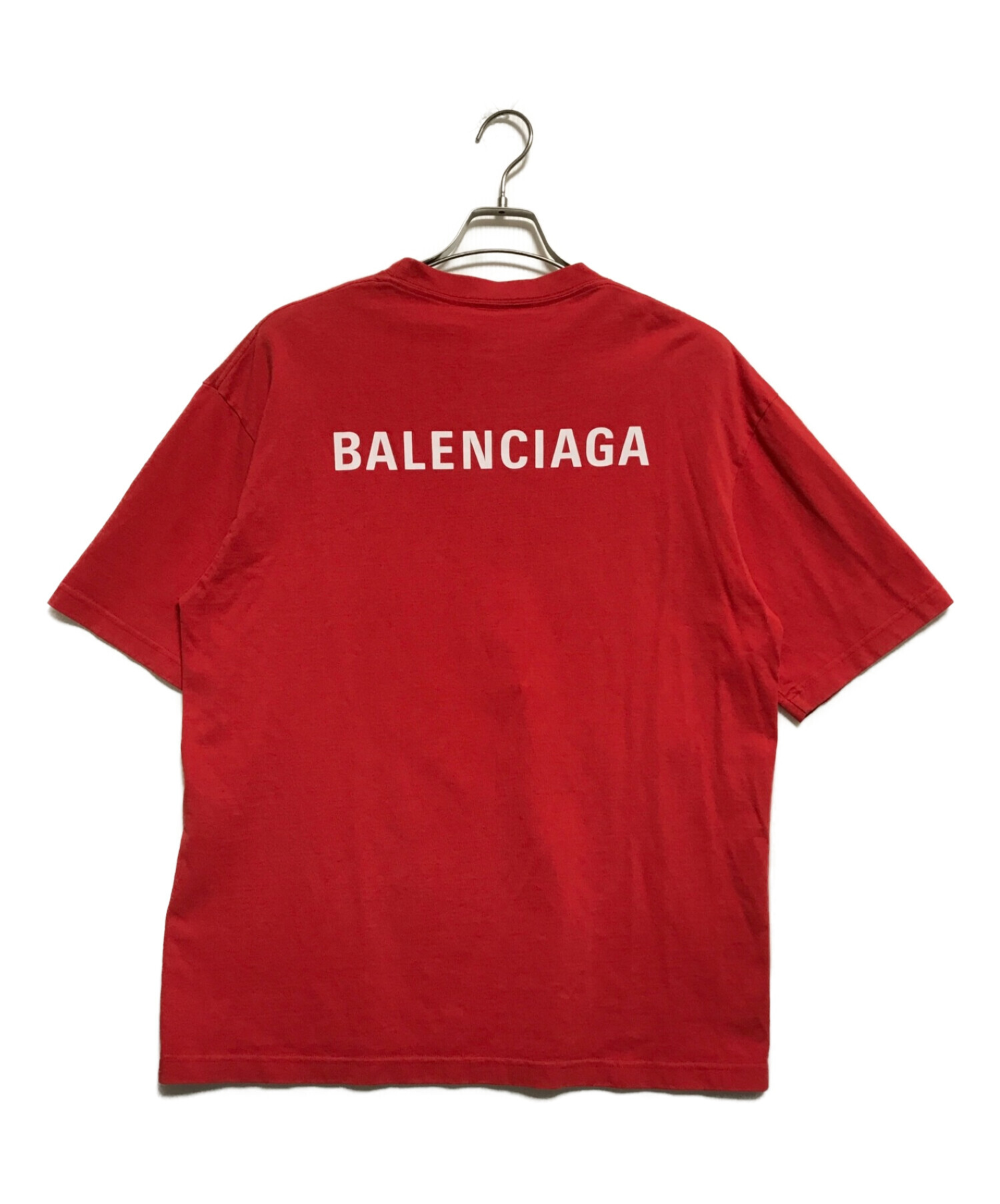 BALENCIAGA (バレンシアガ) プリントロゴカットソー レッド サイズ:S