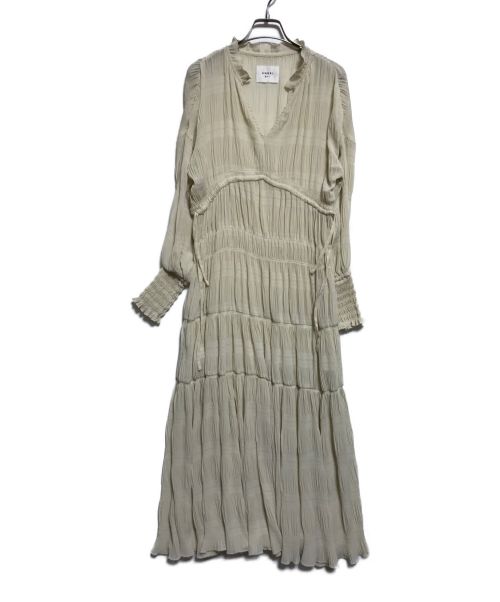 中古・古着通販】Ameri (アメリ) SHIRRING PLEATS DRESS ベージュ