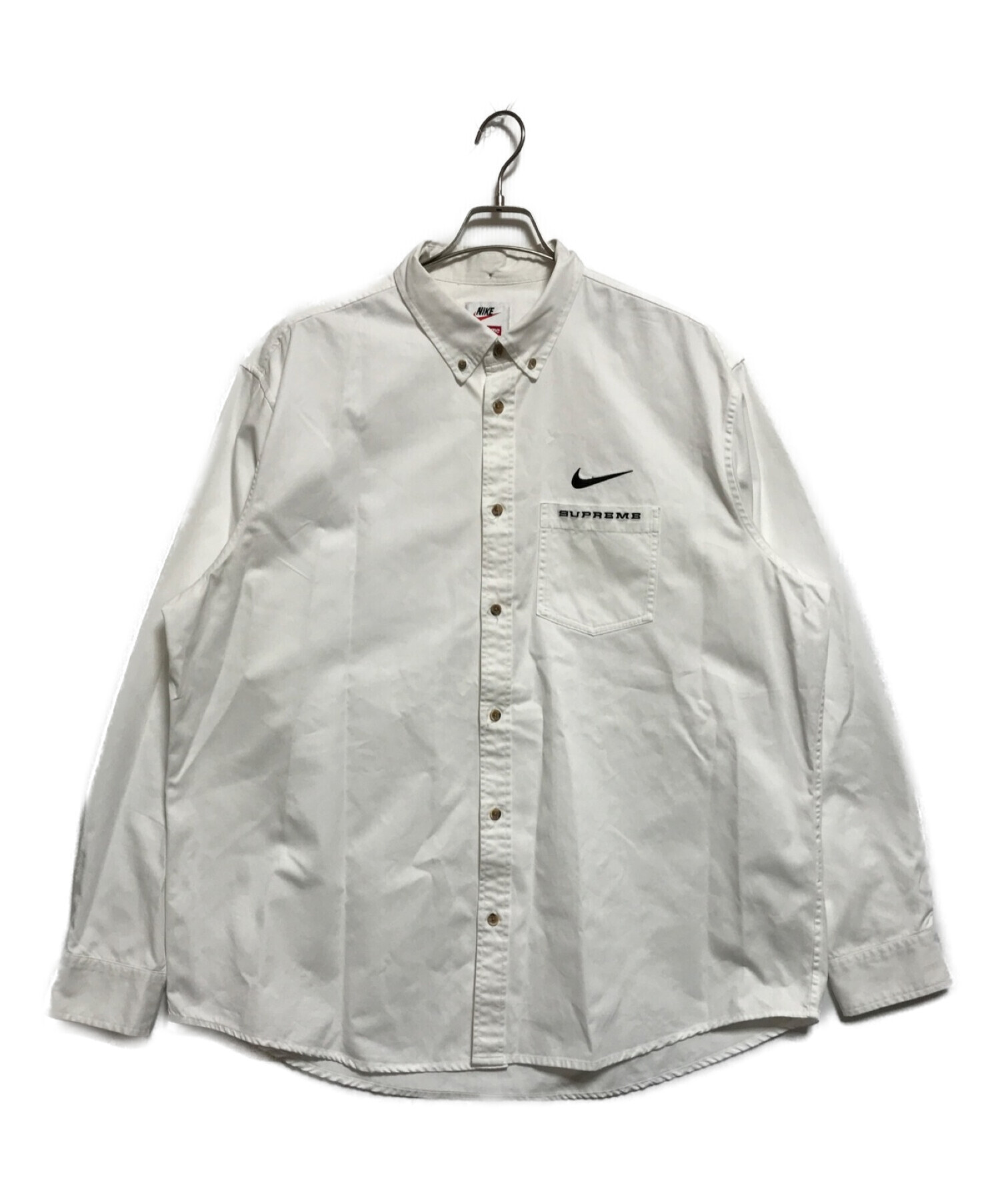 NIKE (ナイキ) SUPREME (シュプリーム) Cotton Twill Shirt ホワイト サイズ:XL(下記参照)