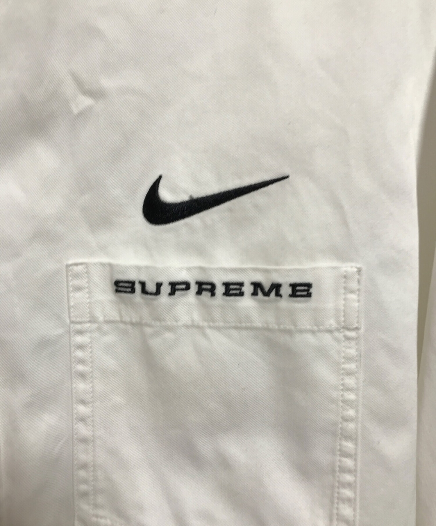 NIKE (ナイキ) SUPREME (シュプリーム) Cotton Twill Shirt ホワイト サイズ:XL(下記参照)