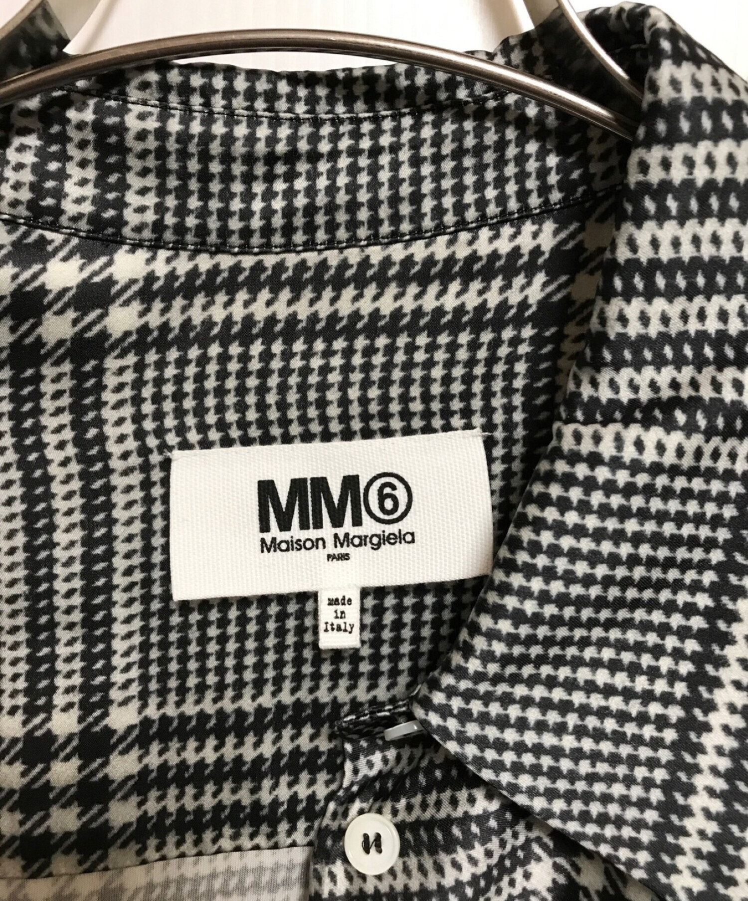 MM6 Maison Margiela (エムエムシックス メゾンマルジェラ) オーバーサイズチェックシャツ グレー サイズ:S