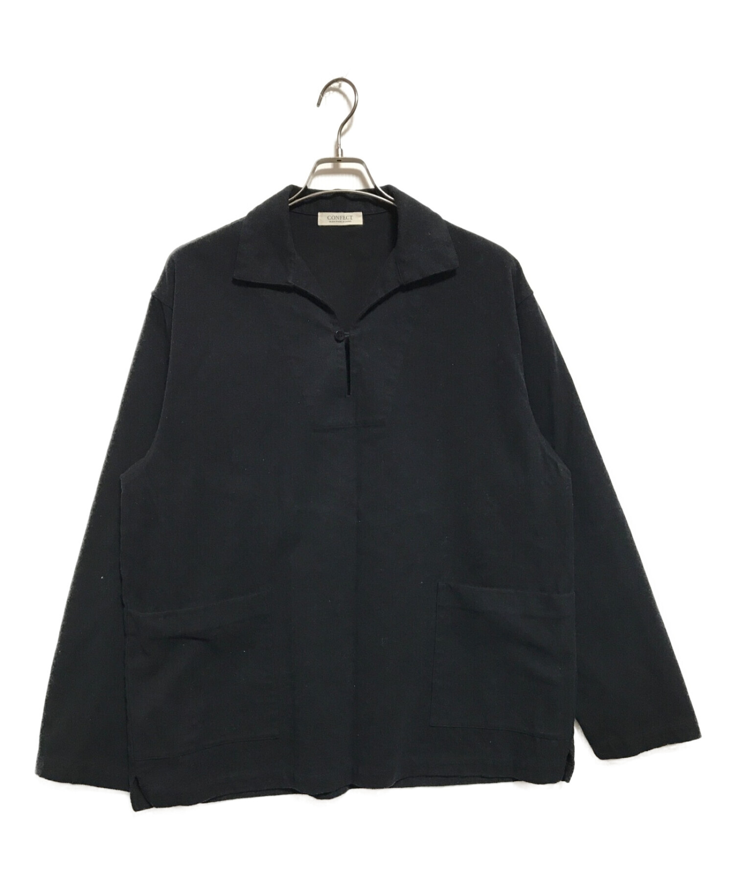 confect (コンフェクト) フランネルワークスモックシャツ ブラック サイズ:SIZE4