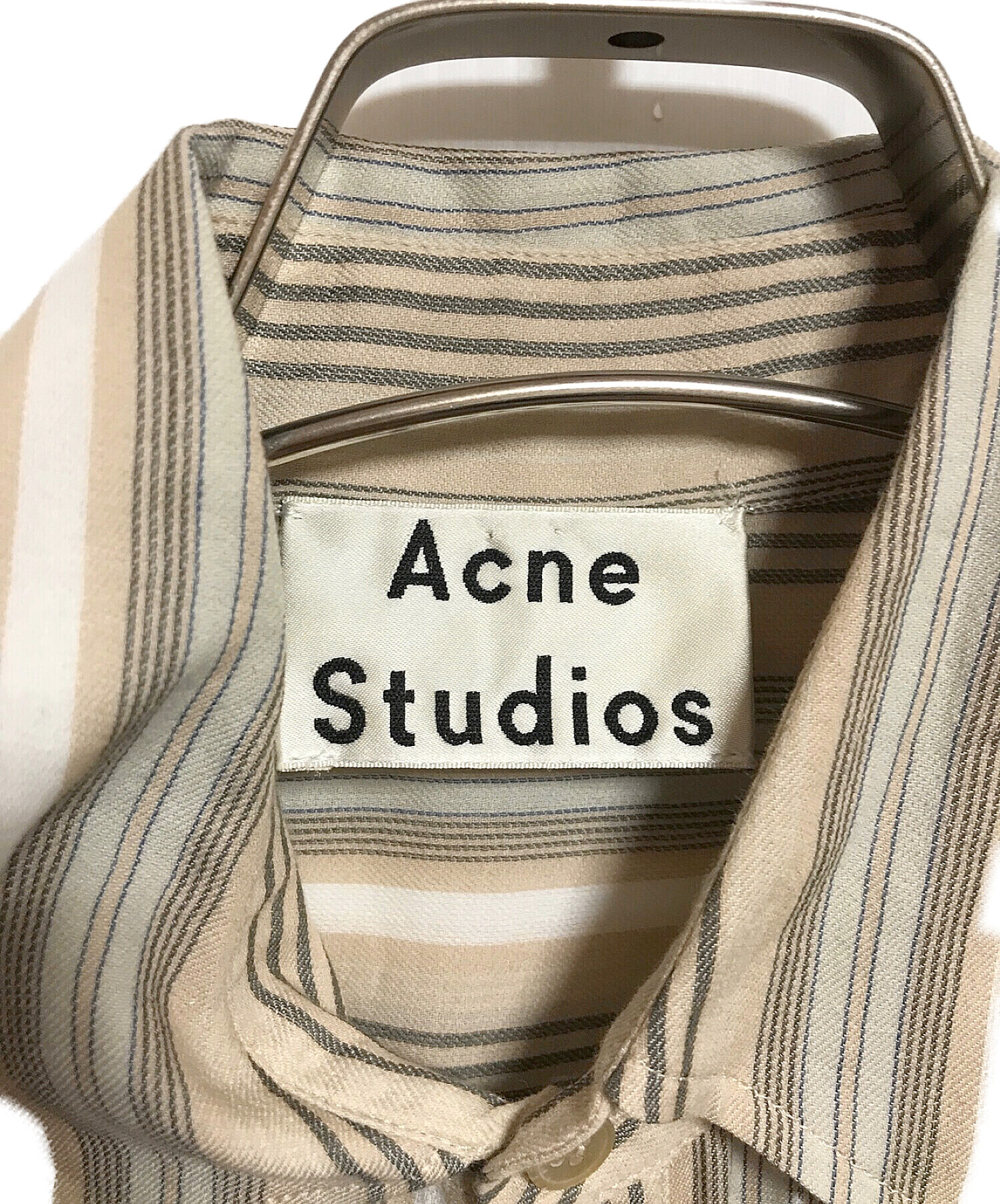 Acne studios (アクネストゥディオス) ストライプシャツワンピース ベージュ サイズ:SIZE34