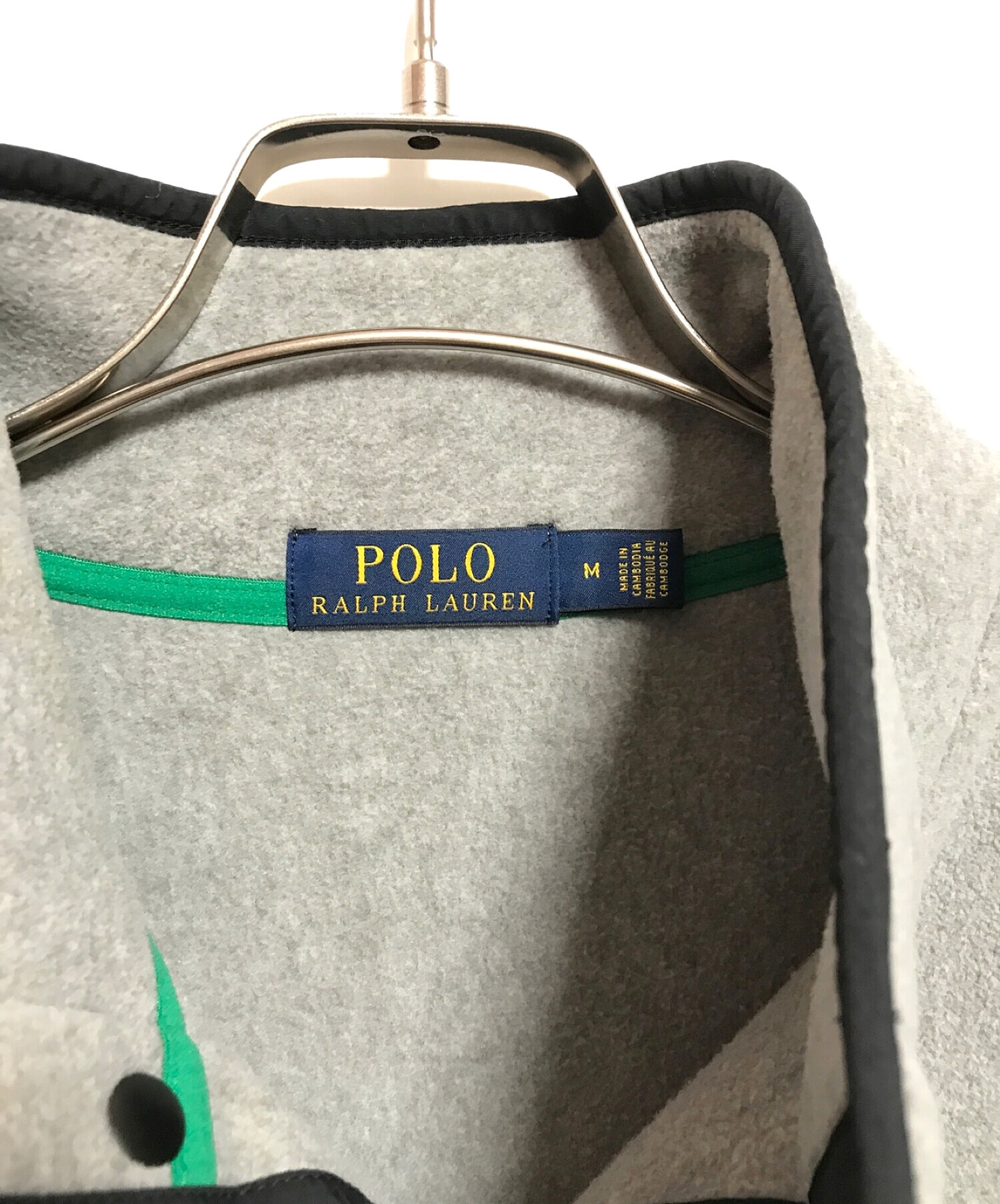 POLO RALPH LAUREN (ポロ・ラルフローレン) ハーフスナップフリースジャケット ライトグレー サイズ:M