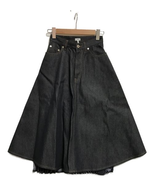 【中古・古着通販】LOEWE (ロエベ) バックプリーツデニムスカート インディゴ サイズ:SIZE34｜ブランド・古着通販  トレファク公式【TREFAC FASHION】スマホサイト