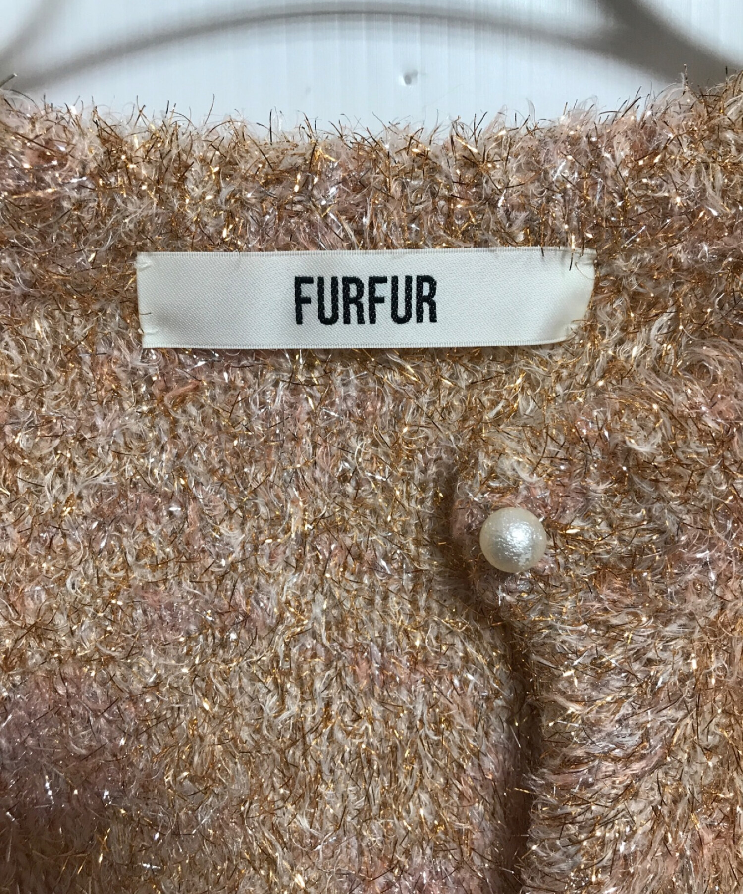 furfur (ファーファー) シャイニーメタリックカーディガン オレンジ サイズ:SIZE1