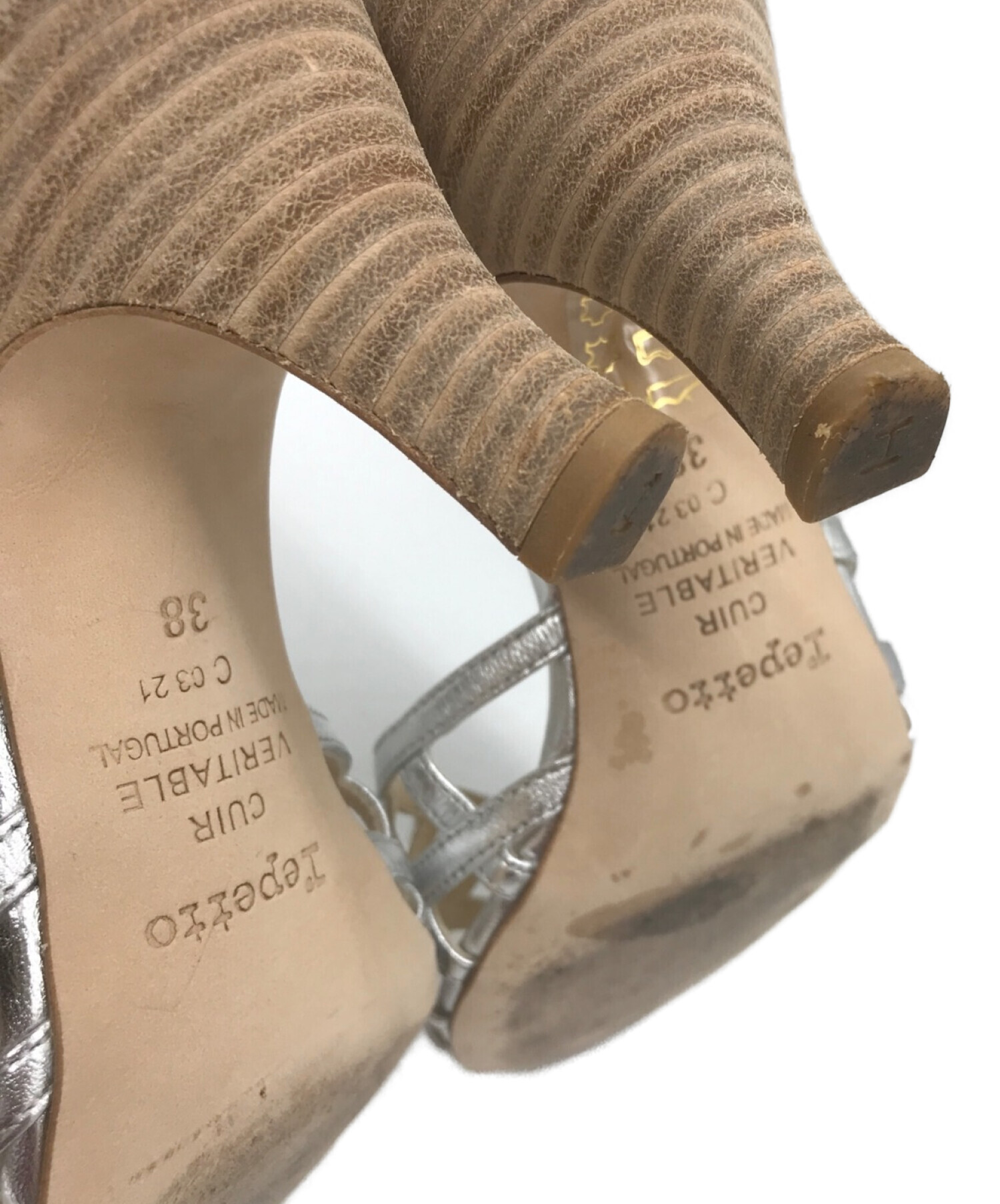 中古・古着通販】repetto (レペット) メッシュヒールサンダル シルバー