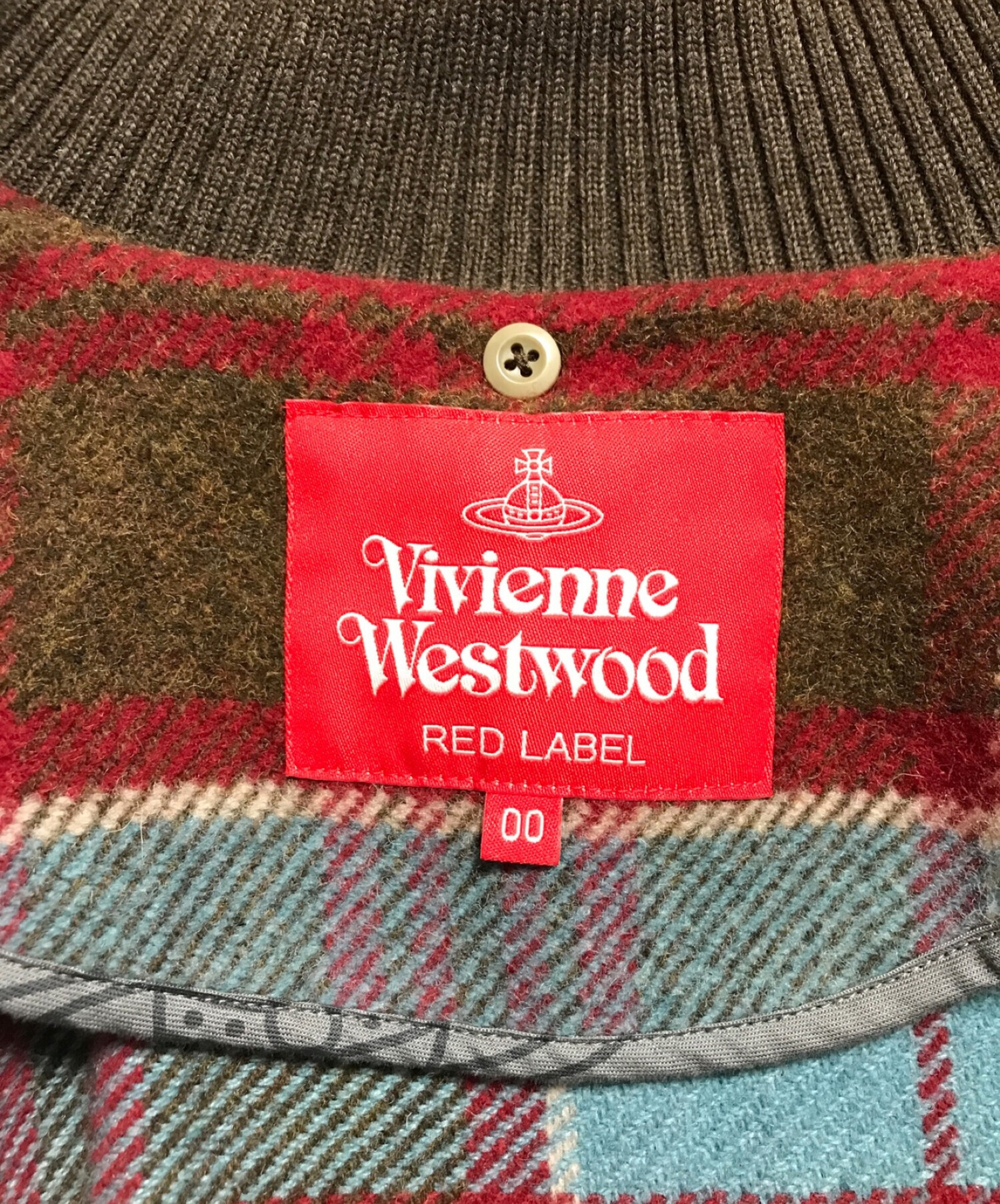 Vivienne Westwood RED LABEL (ヴィヴィアンウエストウッドレッドレーベル) ポンチョシジャケット ブルー×ブラウン サイズ:M