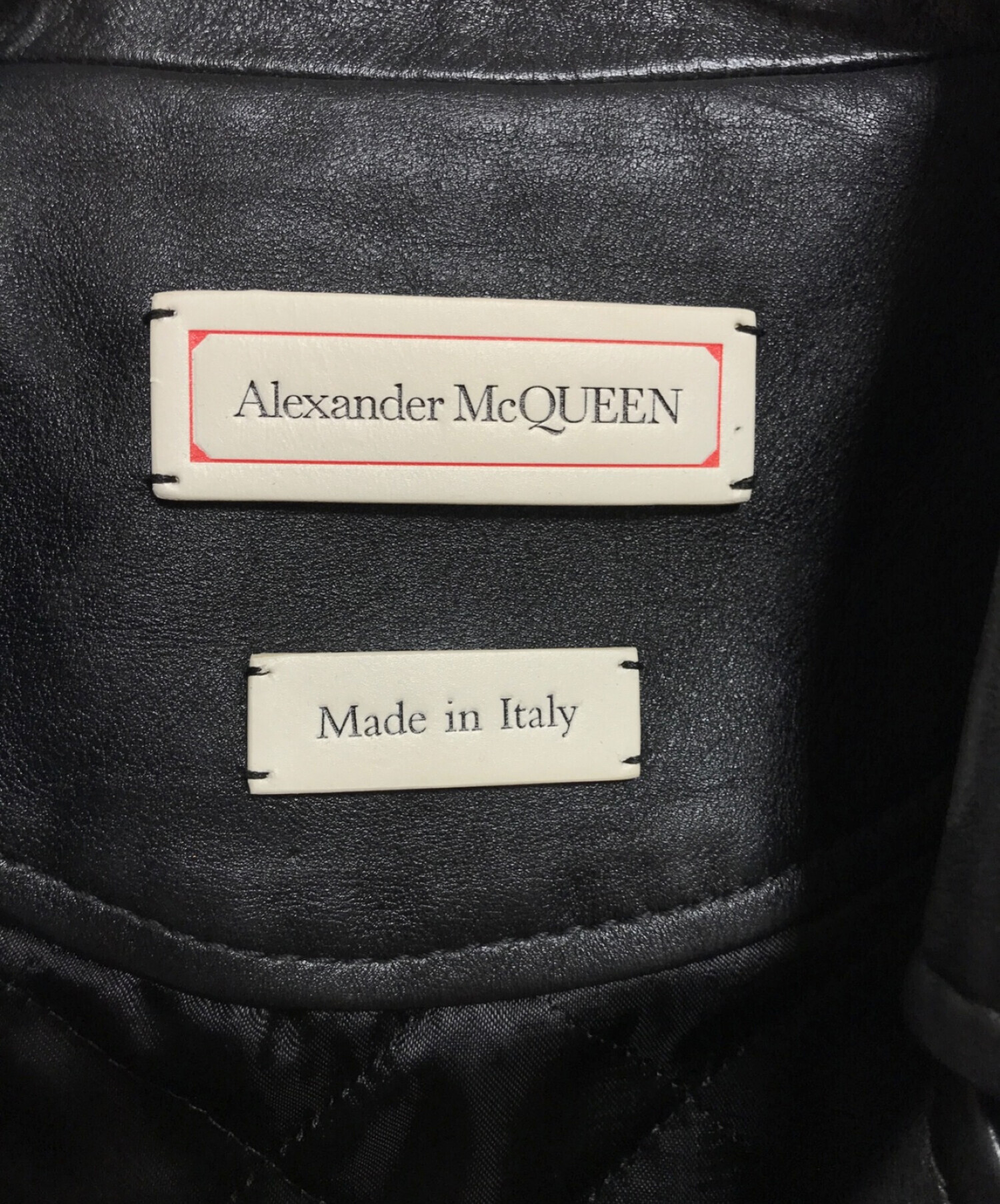ALEXANDER McQUEEN (アレキサンダーマックイーン) ジップアップ ライダースジャケット ブラック サイズ:SIZE40