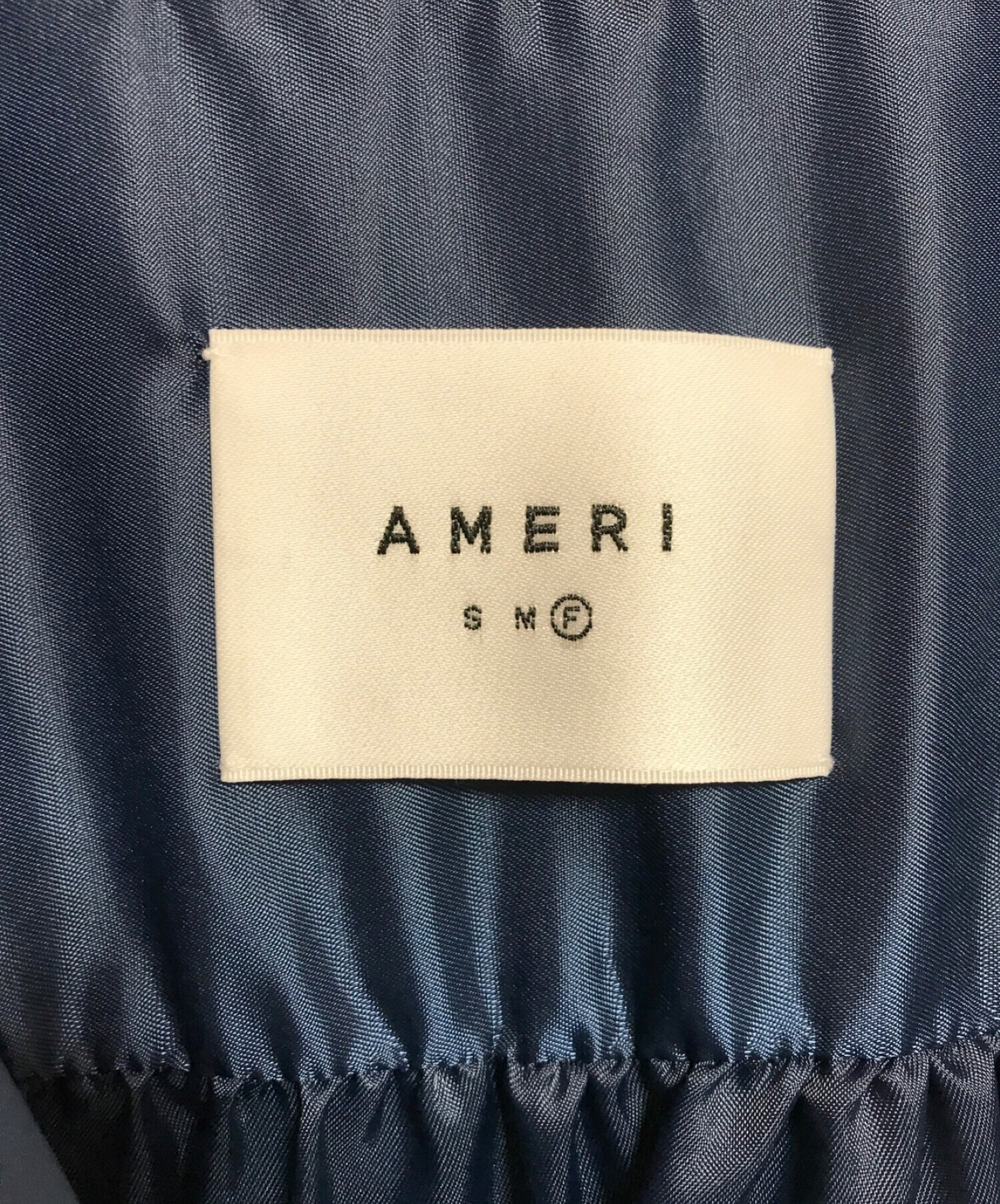 中古・古着通販】Ameri (アメリ) EGG GATHER LEATHER JACKET ブルー