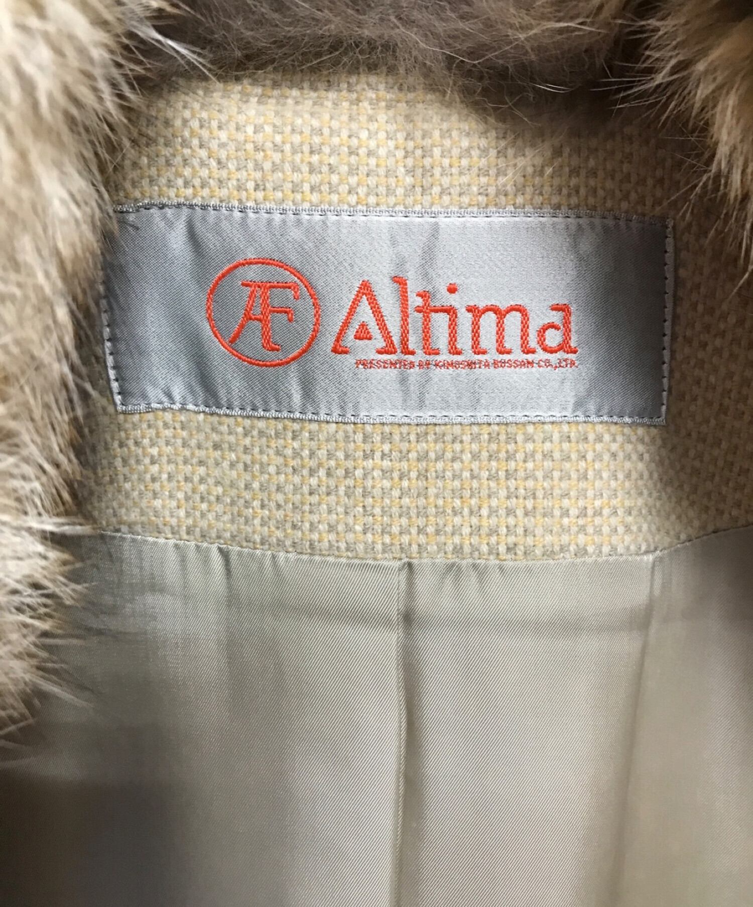 中古・古着通販】ALTIMA (アルティマ) ファー付きコート ベージュ 