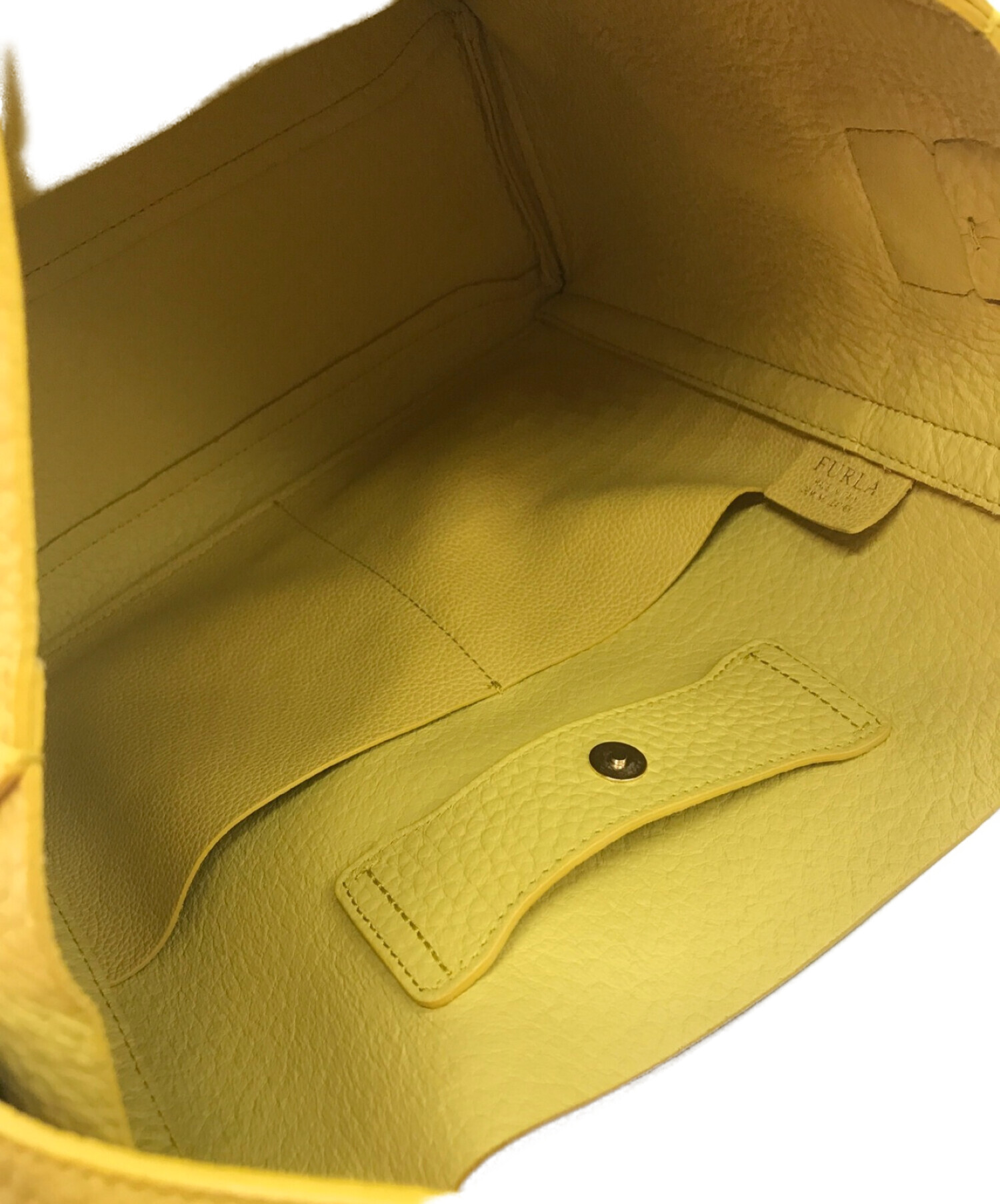 柄デザイン無地最終SALE‼️フルラFURLA ハンドバッグ黄色yellow入学式卒業式