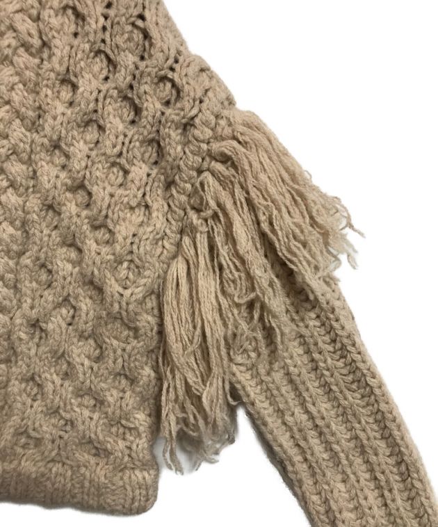 LEINWANDE (ラインヴァンド) Combination Wool Cable Knit Top ベージュ サイズ:FREE