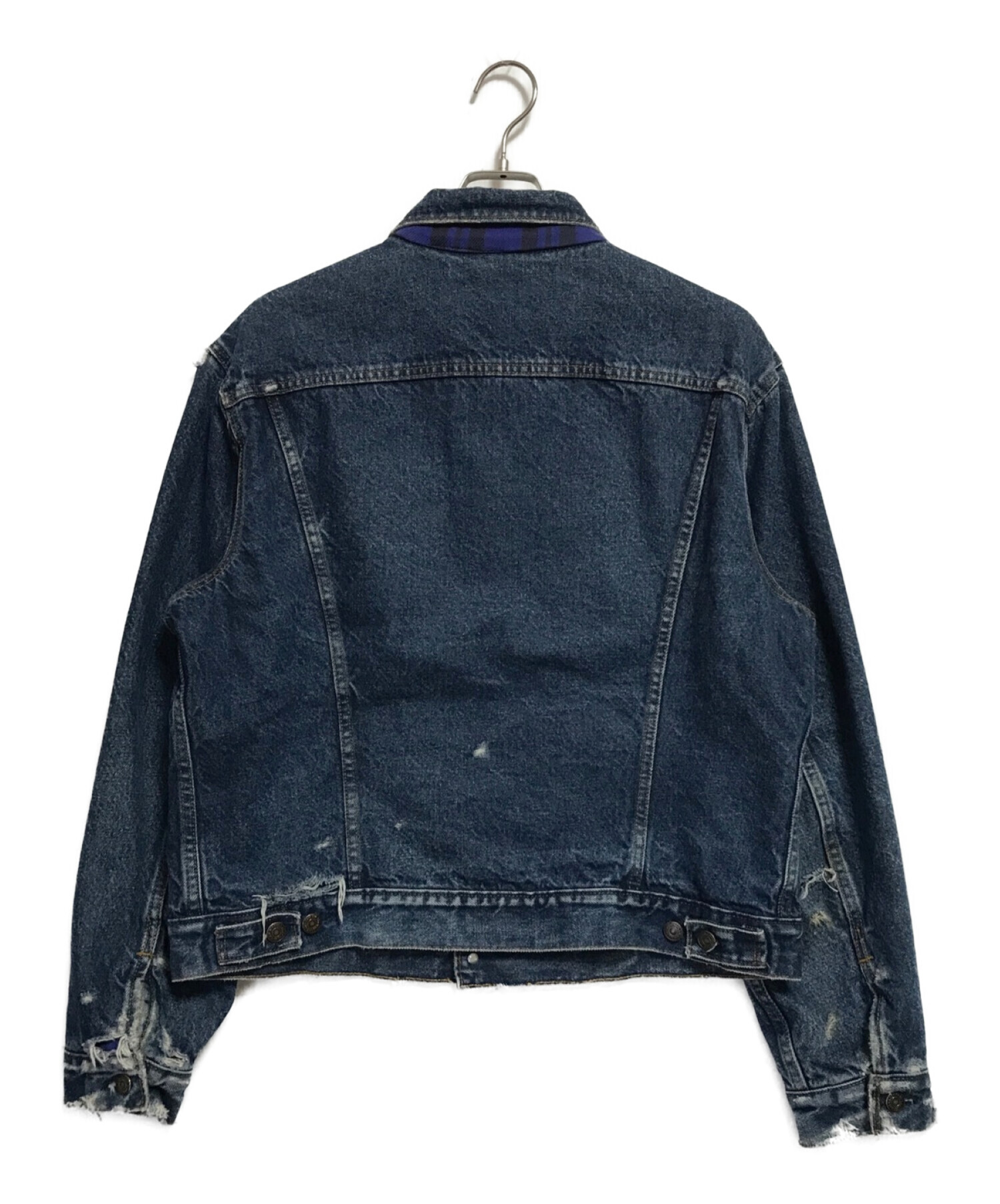 LEVI'S (リーバイス) 80‘S裏地チェックデニムトラッカージャケット インディゴ×ブルー サイズ:XL