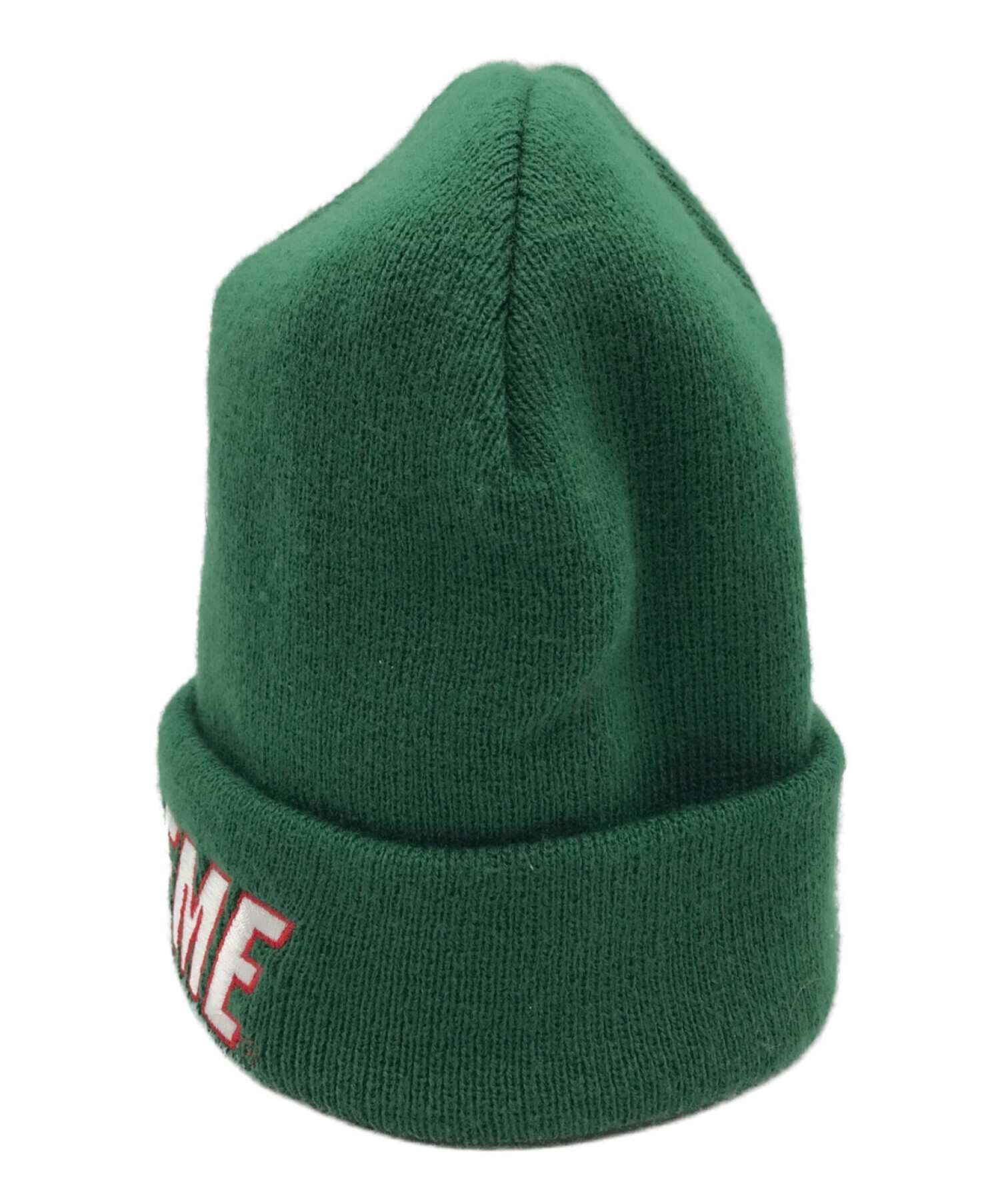 SUPREME (シュプリーム) Slant Beanie グリーン×レッド