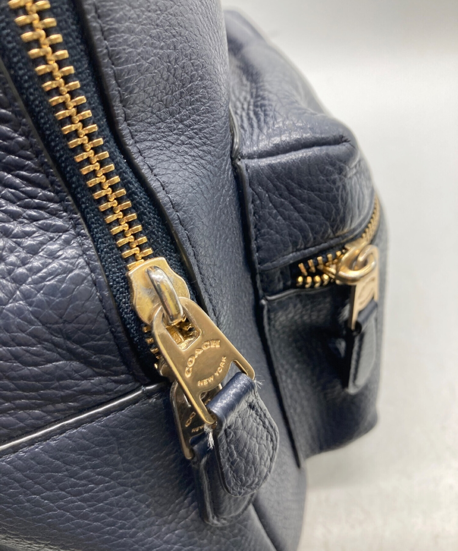 中古・古着通販】COACH (コーチ) レザーリュック ネイビー｜ブランド