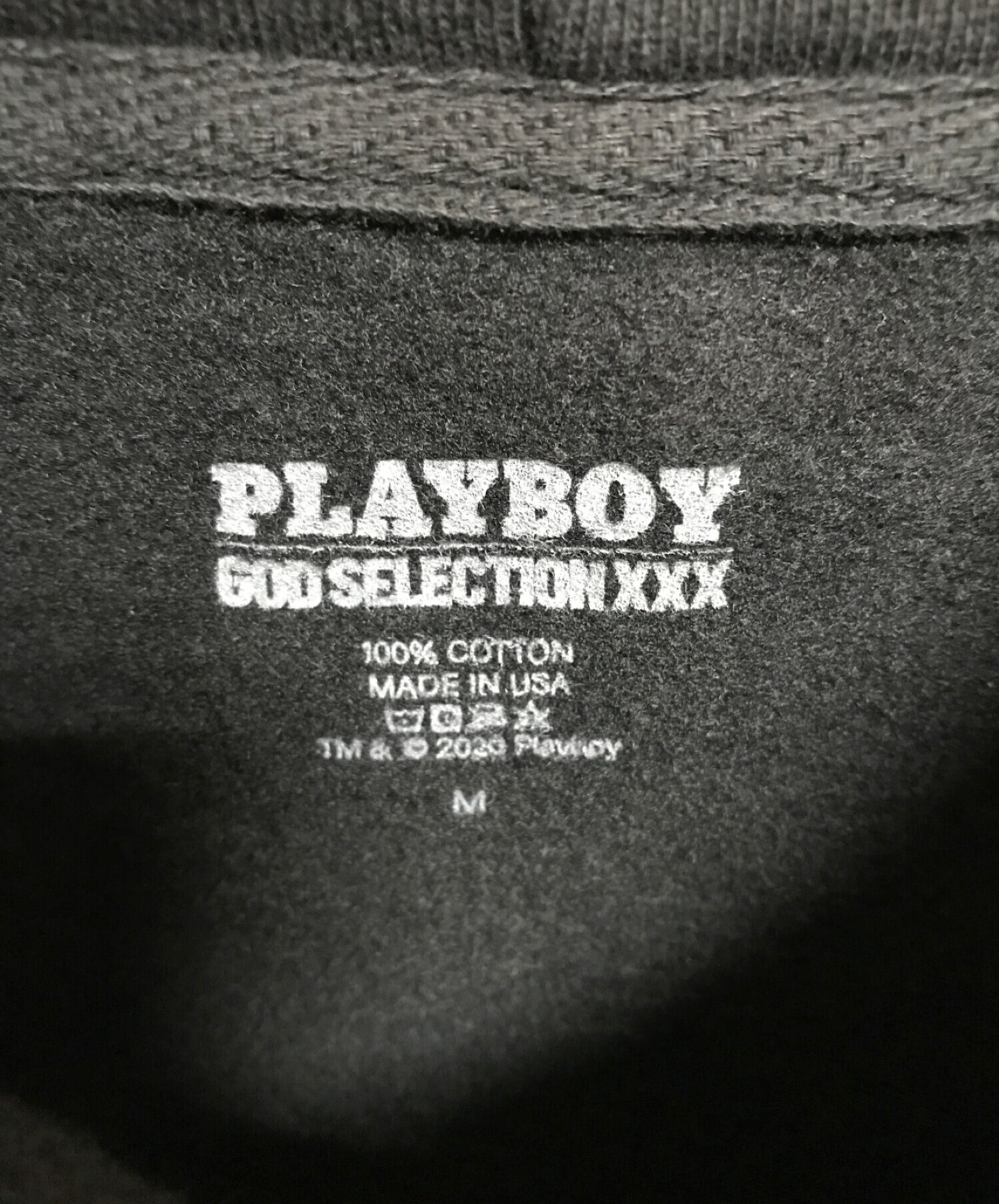 PLAY BOY (プレイボーイ) GOD SELECTION XXX (ゴッドセレクショントリプルエックス) コラボプルオーバーパーカー ブラック  サイズ:M