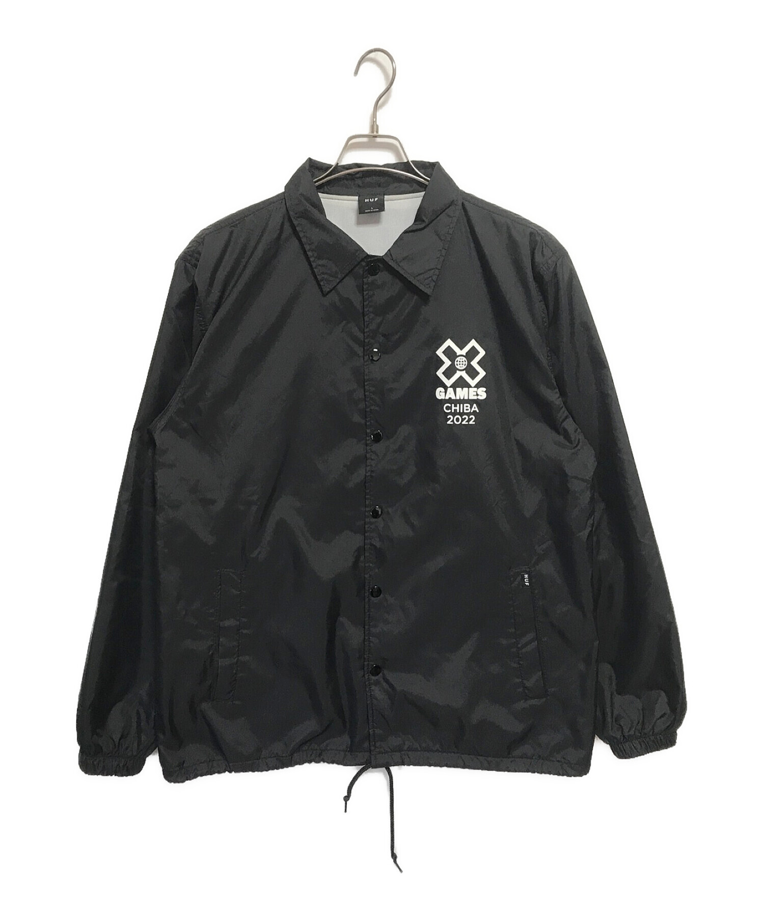 中古・古着通販】HUF (ハフ) コーチジャケット ブラック サイズ:L