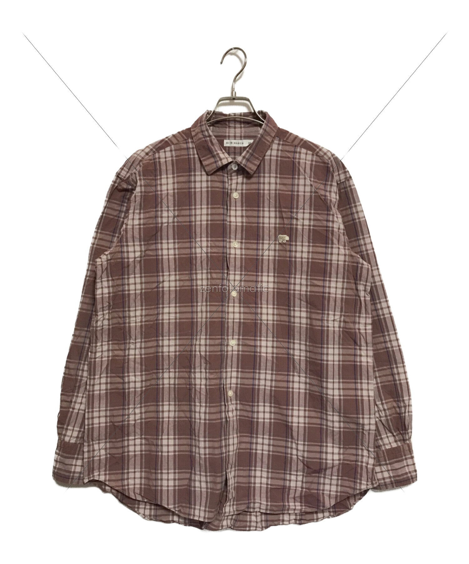 SCYEBASICS (サイベーシックス) チェックシャツ ブラウン サイズ:SIZE38