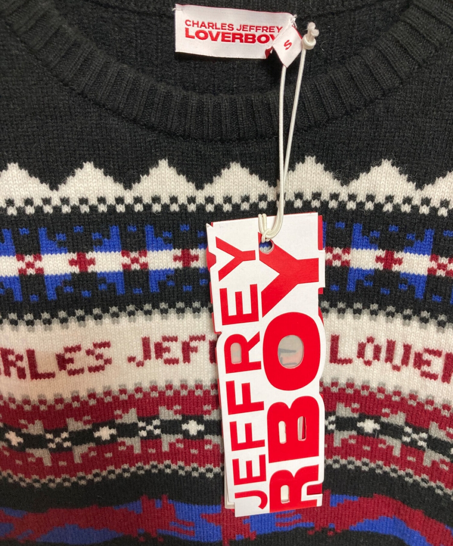 CHARLES JEFFREY LOVERBOY (チャールズ ジェフリー ラバーボーイ) ノルディックセーター ブラック サイズ:下記参照 未使用品