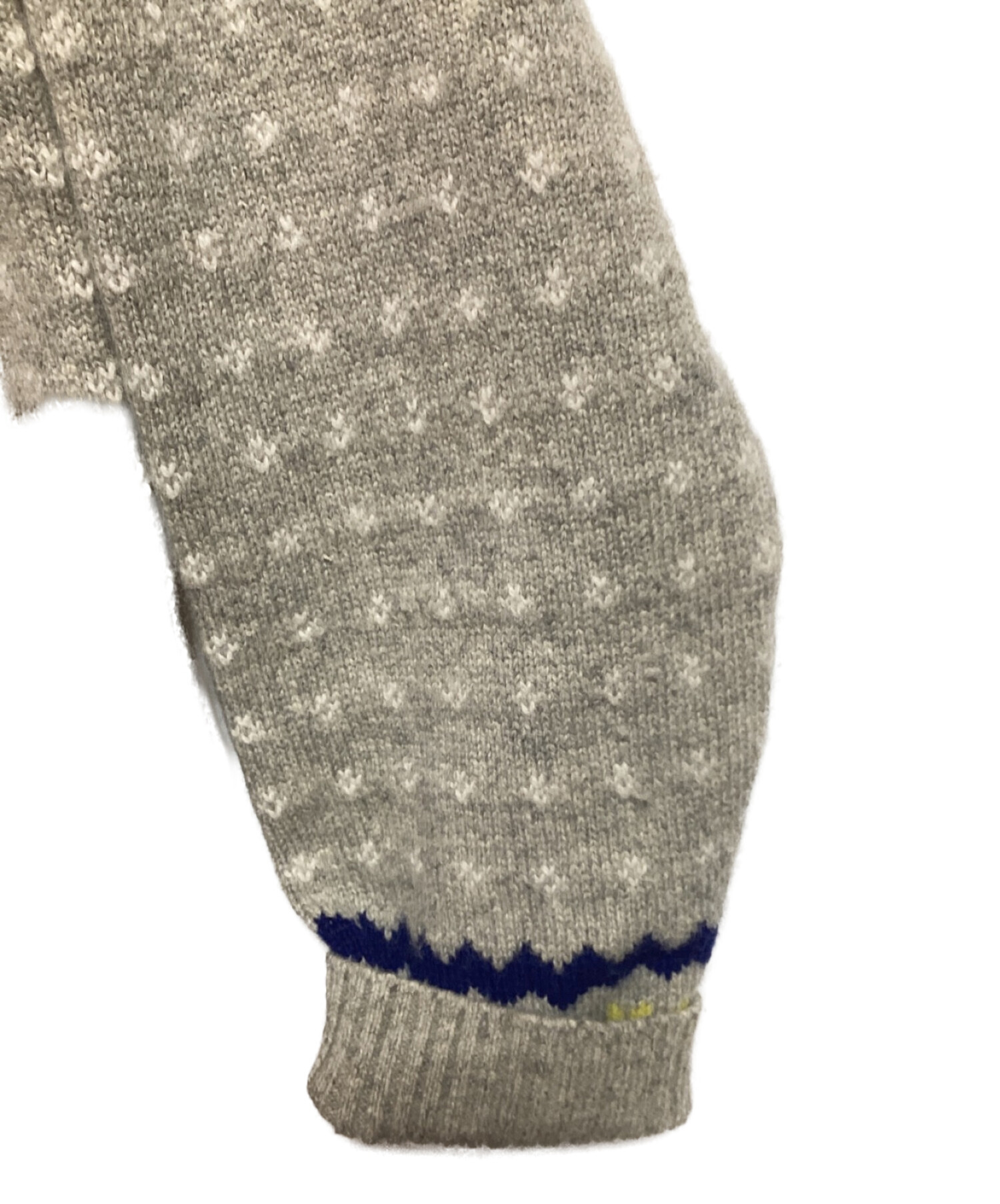 HUMAN MADE (ヒューマンメイド) Nordic Jacqurd Knit Sweater グレー×イエロー サイズ:L