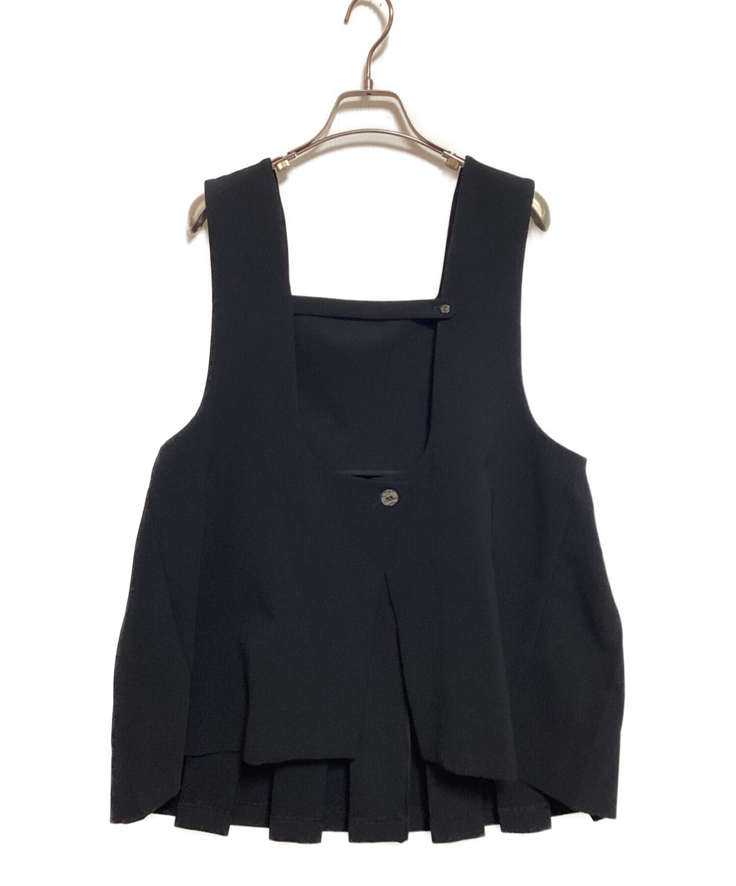 ENFOLD (エンフォルド) PLEATS TWO WAY VEST ブラック サイズ:38