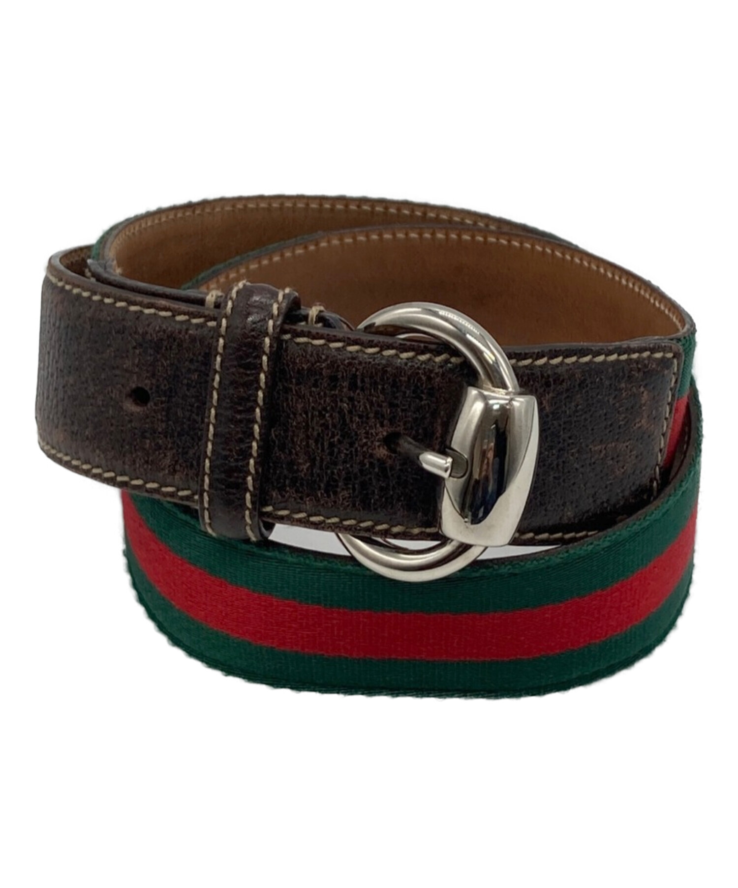 中古・古着通販】GUCCI (グッチ) シェリーラインベルト グリーン