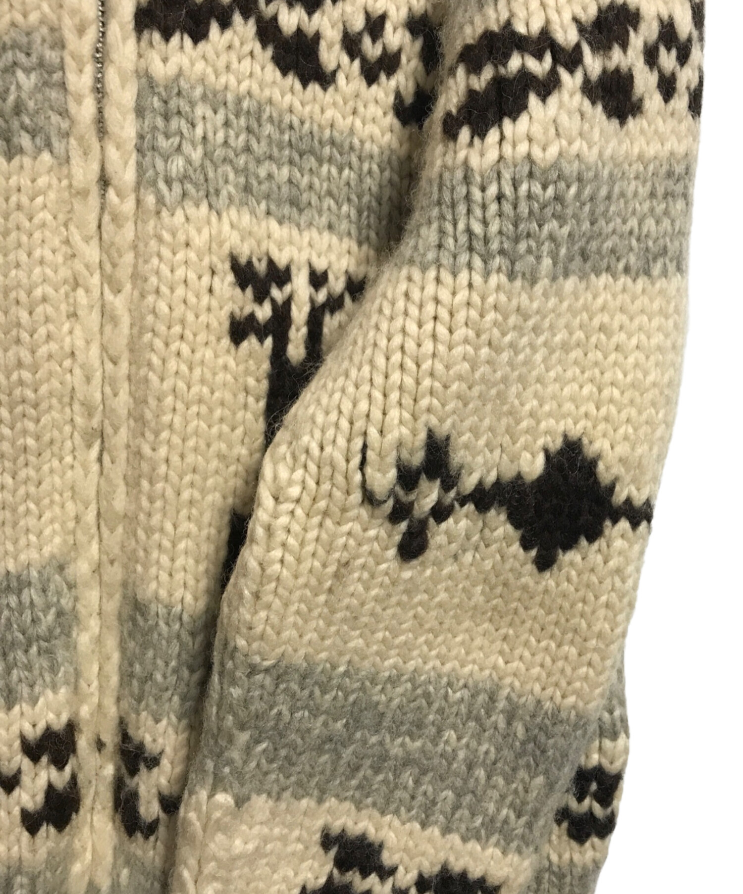 中古・古着通販】CANADIAN SWEATER (カナディアンセーター) カウチンジップカーディガン アイボリー サイズ:不明｜ブランド・古着通販  トレファク公式【TREFAC FASHION】スマホサイト