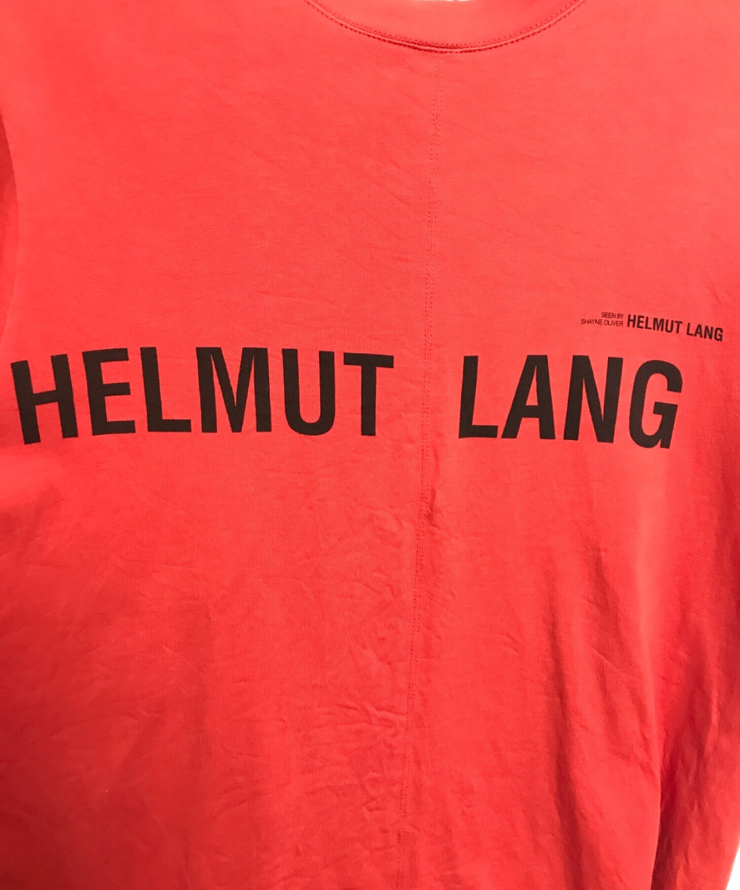 HELMUT LANG (ヘルムートラング) CAMPAIGN PR S/S T-SHIRT レッド サイズ:M