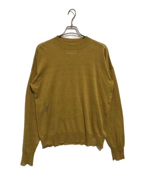 【中古・古着通販】Maison Margiela (メゾンマルジェラ) ディストレスデザインリネンニットモックネック ベージュ  サイズ:S｜ブランド・古着通販 トレファク公式【TREFAC FASHION】スマホサイト