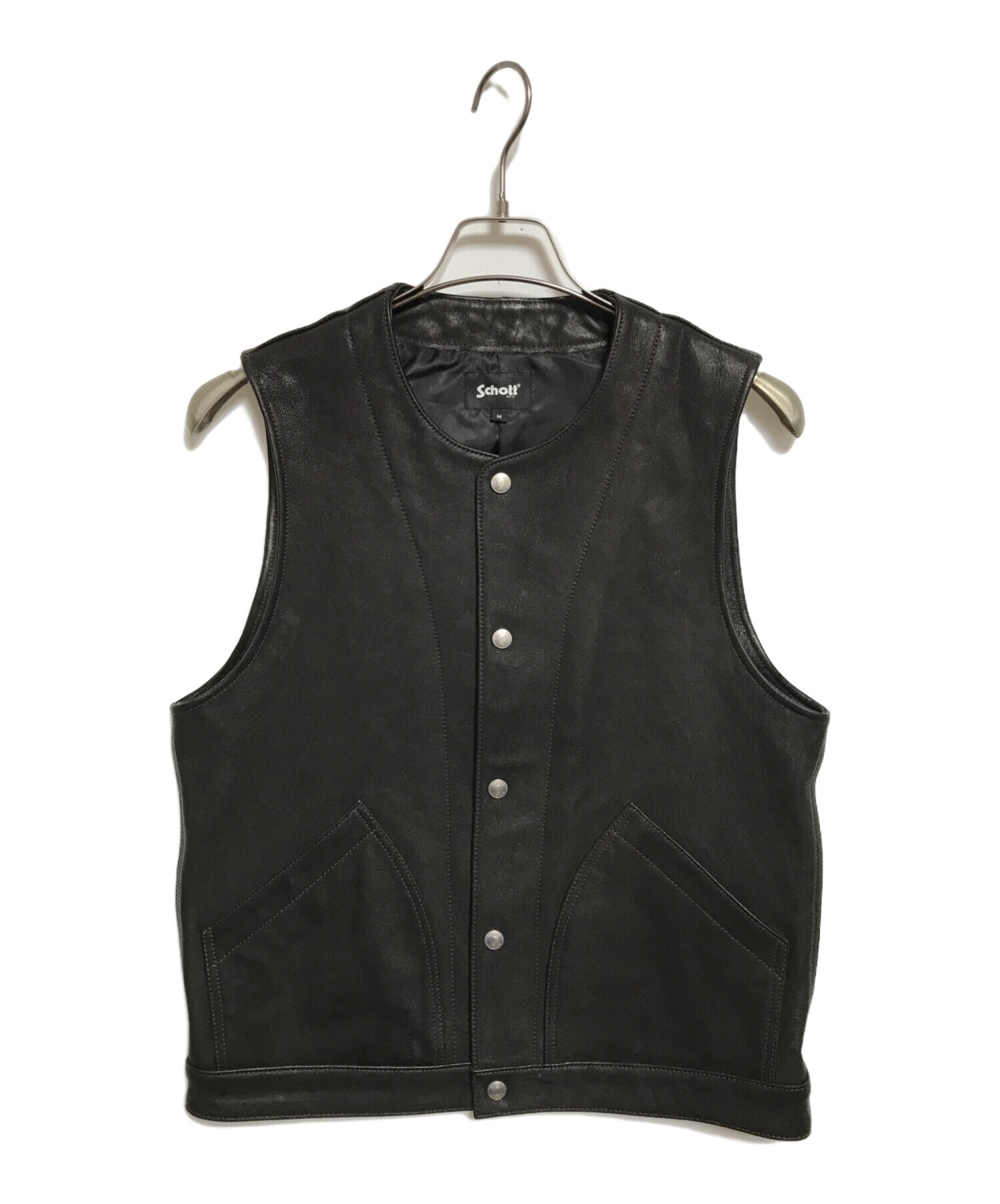 中古・古着通販】Schott (ショット) GOAT LEATHER VEST ブラック サイズ:M｜ブランド・古着通販 トレファク公式【TREFAC  FASHION】スマホサイト