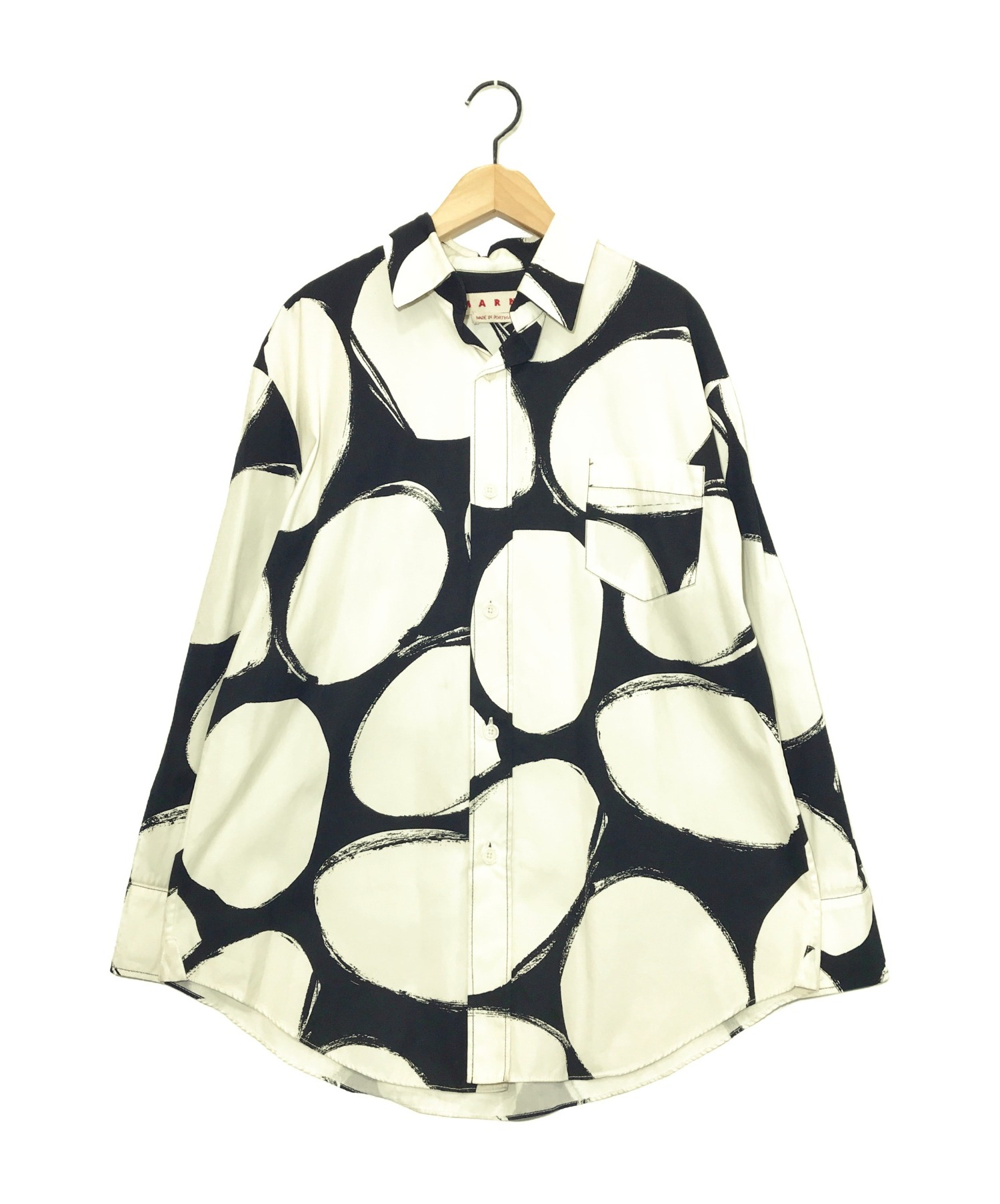 MARNI (マルニ) POLKA DOT SHIRT ブラック×ホワイト サイズ:38 CAMA0312A0