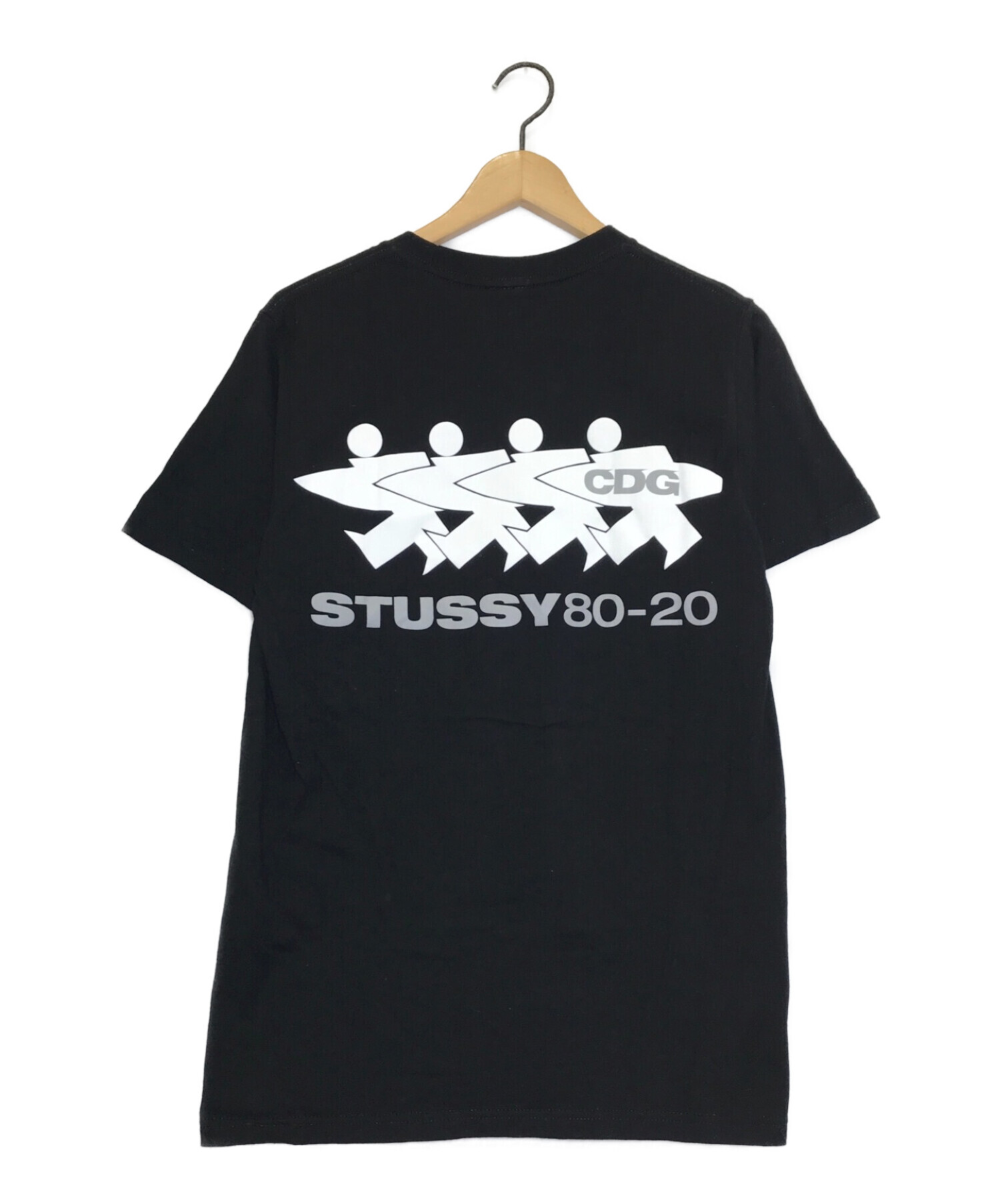 stussy (ステューシー) CDGサーフマンTシャツ ブラック サイズ:S