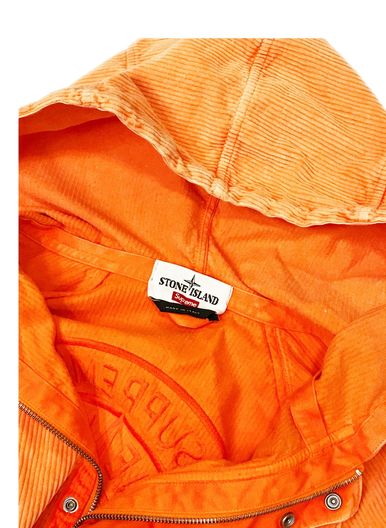 SUPREME × STONE ISLAND (シュプリーム × ストーンアイランド) コーデュロイジャケット オレンジ サイズ:M