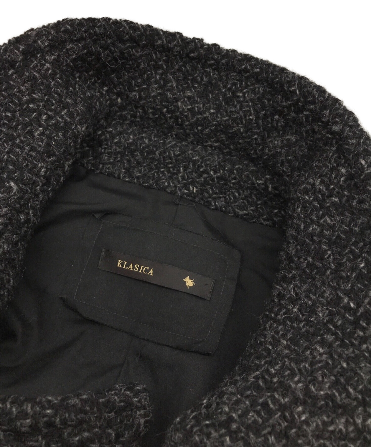 中古・古着通販】KLASICA (クラシカ) DOUBLE BREASTED COAT ブラック