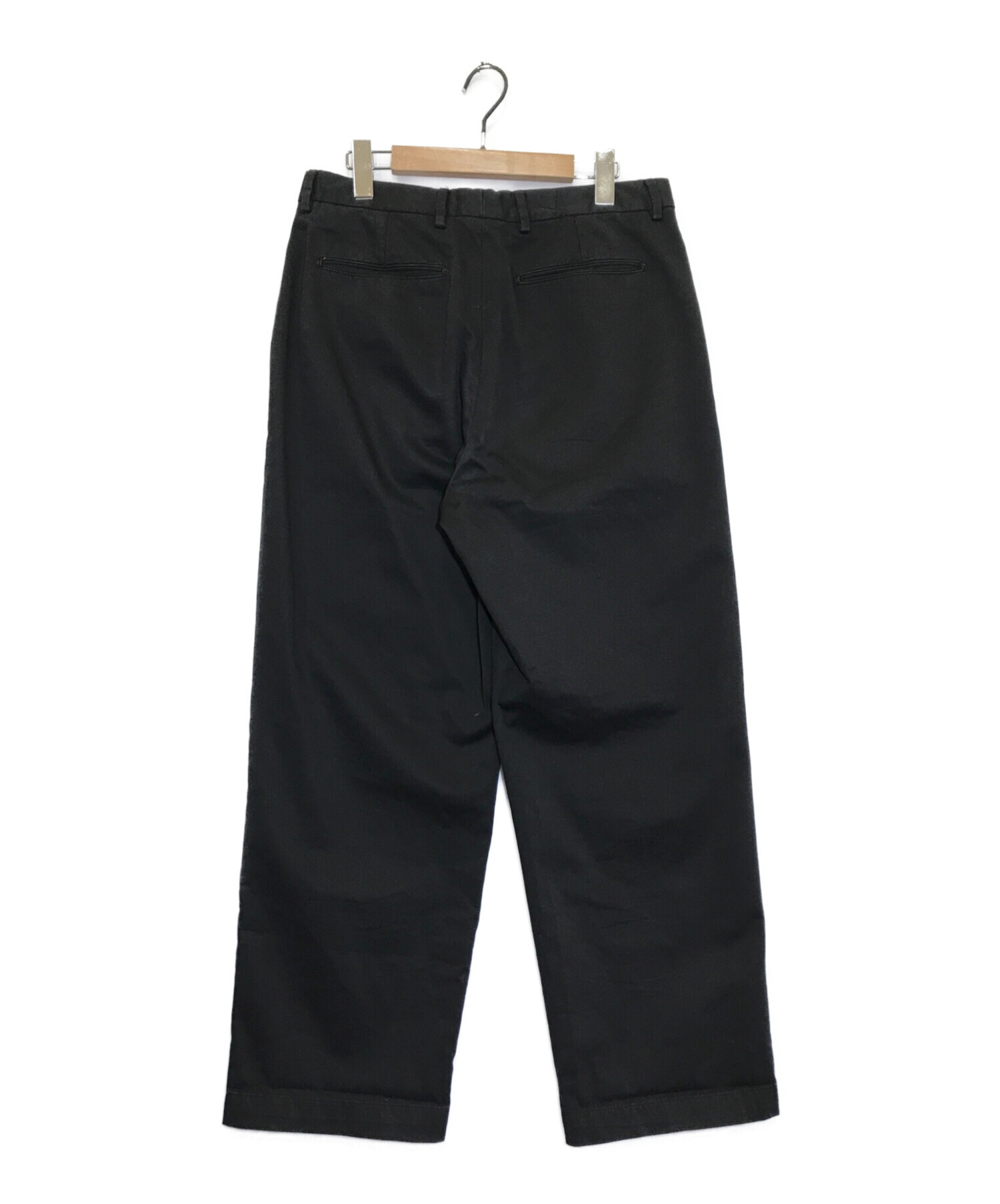 riccardo metha (リカルドメッサ) DRAGON TWILL 1TUCK WIDE PANTS ブラック サイズ:48