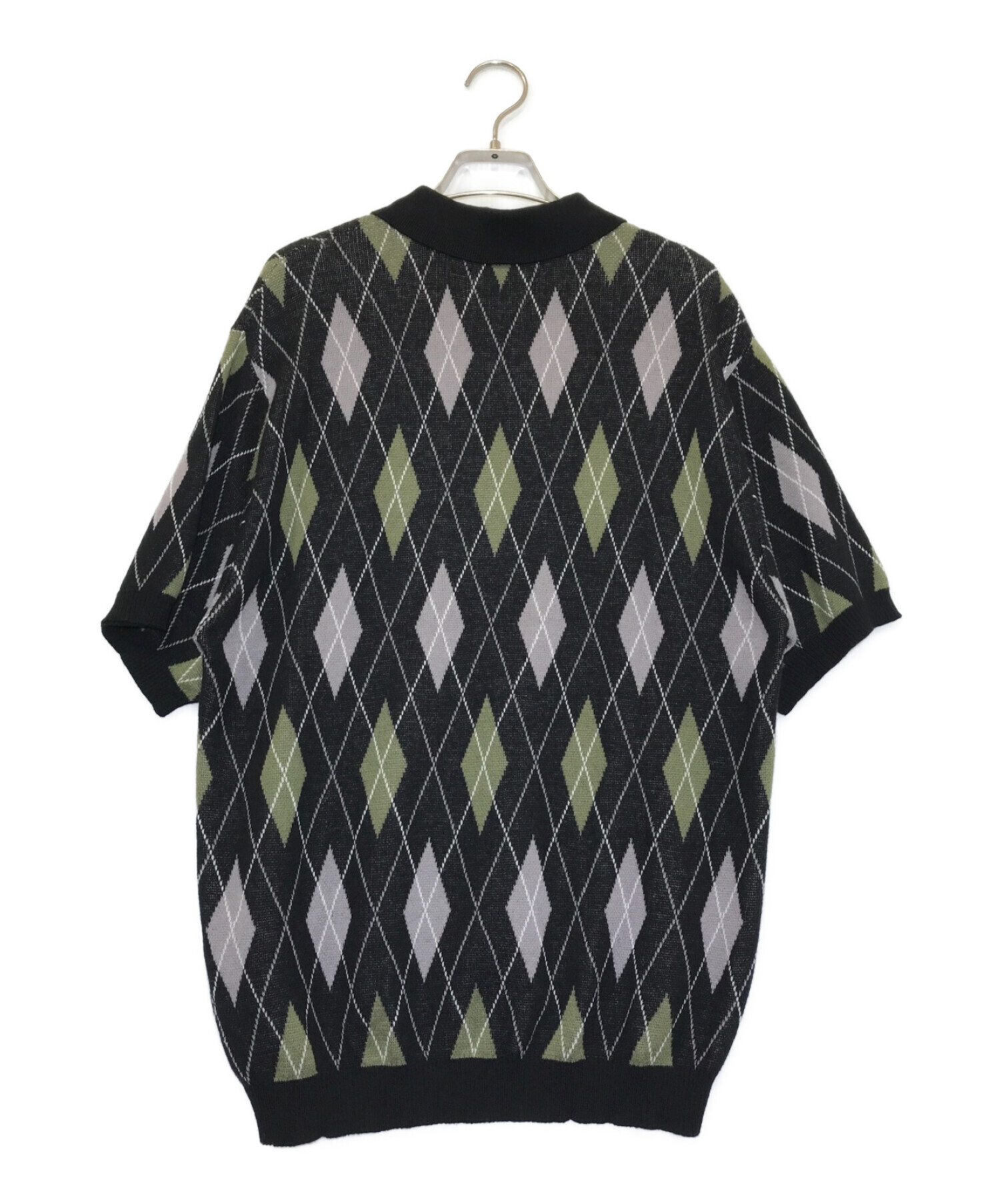 SUPREME (シュプリーム) Argyle Zip Polo ブラック サイズ:M