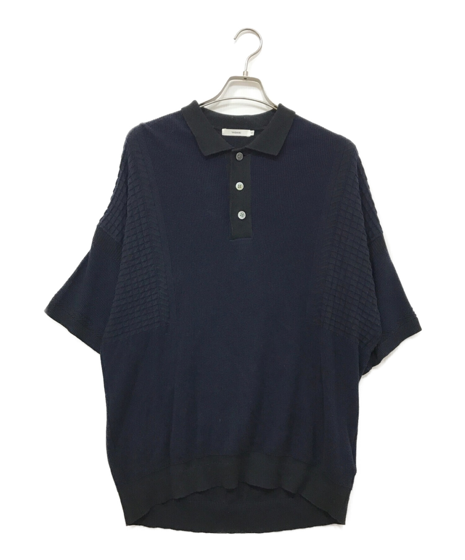 中古・古着通販】yashiki (ヤシキ) Hyoka Knit Polo ブラック サイズ:1