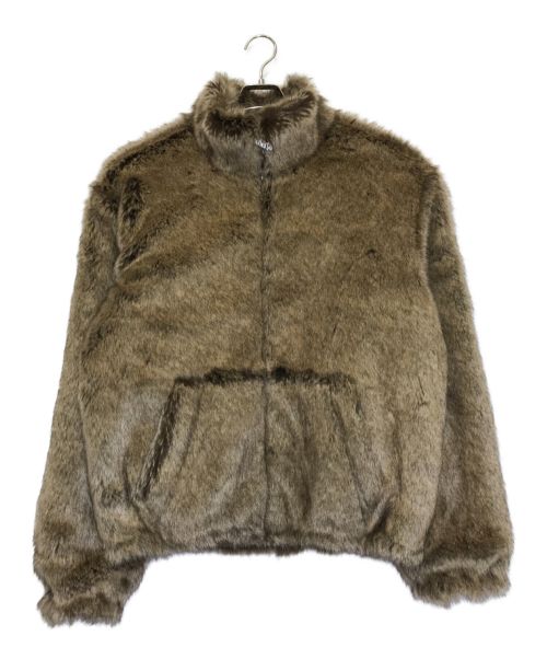 PALACE パレス ジャケット サイズ:XL 22SS フェイクファー ジップ ジャケット Faux Fur Jacket ブラック 黒 アウター ブルゾン コート【メンズ】【美品】