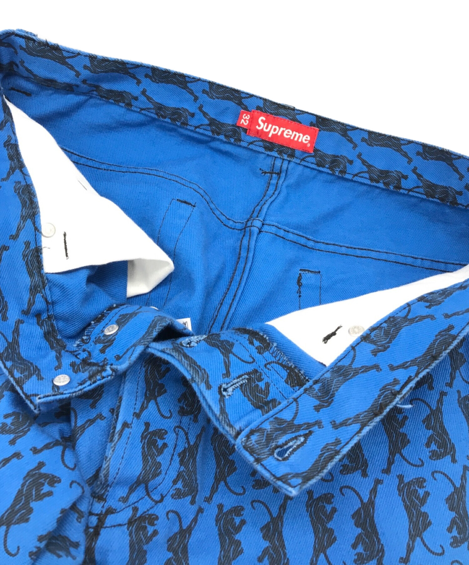 中古・古着通販】Supreme (シュプリーム) パンサー柄パンツ ブルー