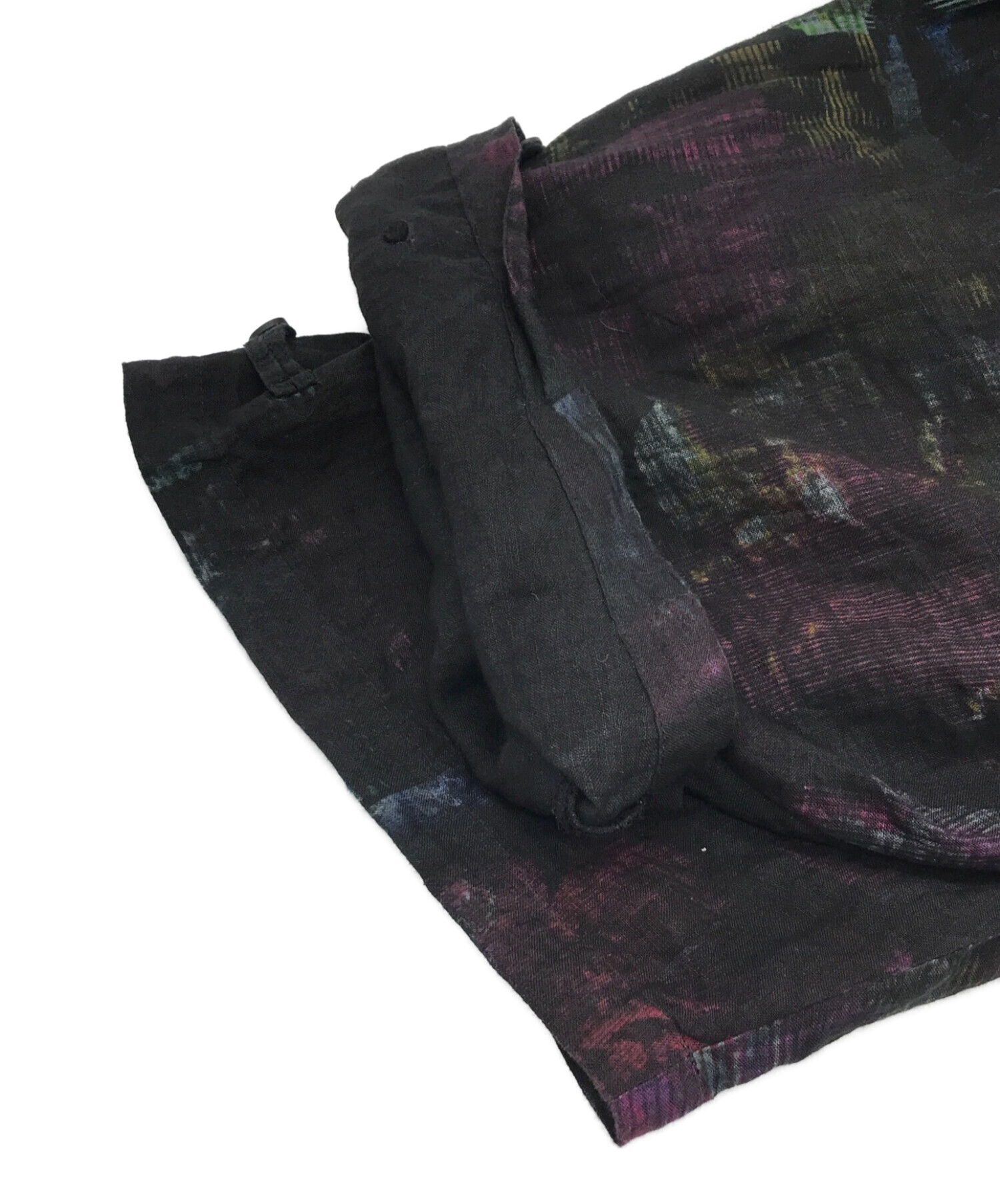 Yohji Yamamoto pour homme (ヨウジヤマモト プールオム) 紫チェックプリントパンツ ブラック サイズ:2