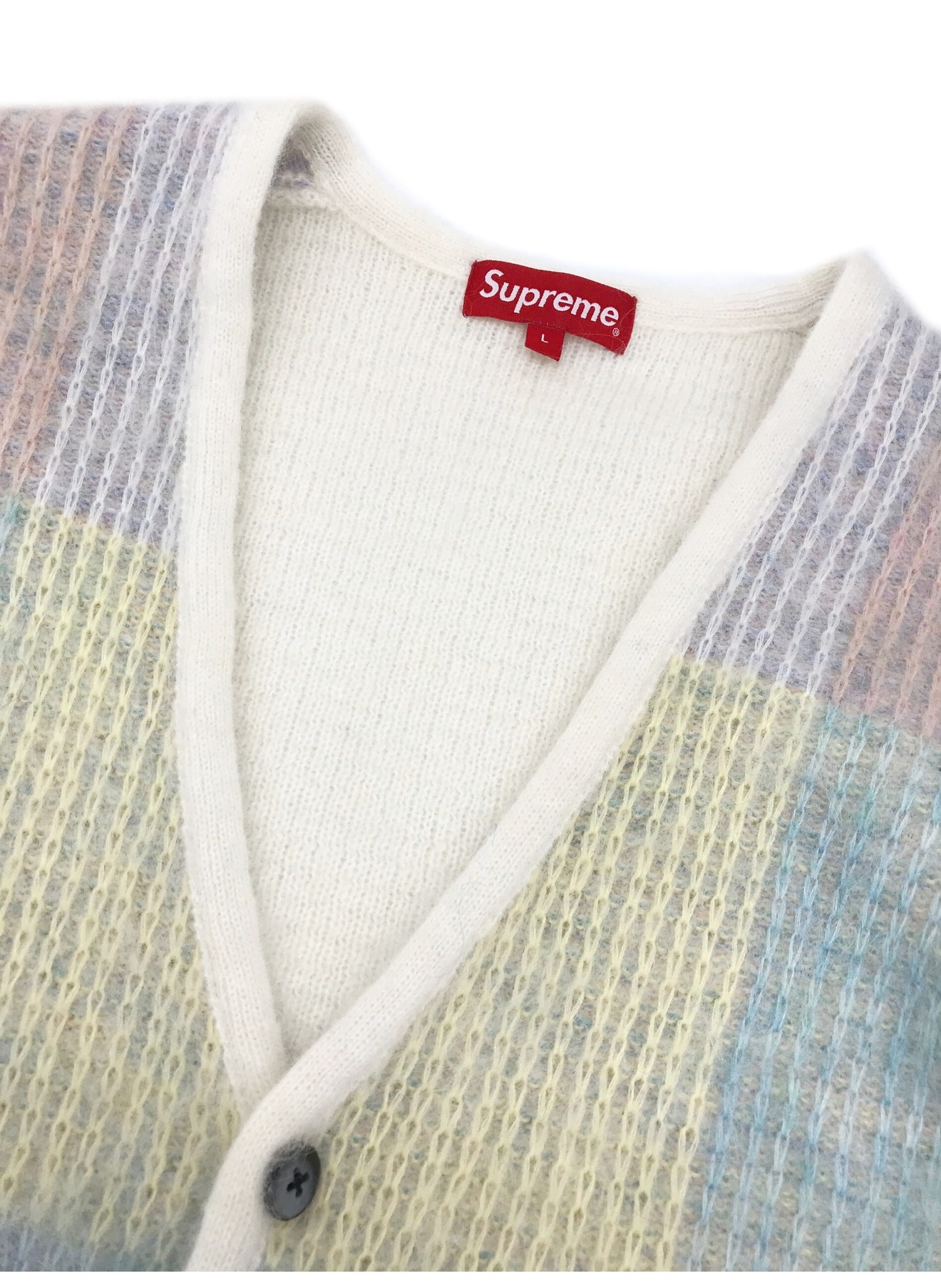 SUPREME (シュプリーム) Brushed Grid Cardigan ホワイト サイズ:L