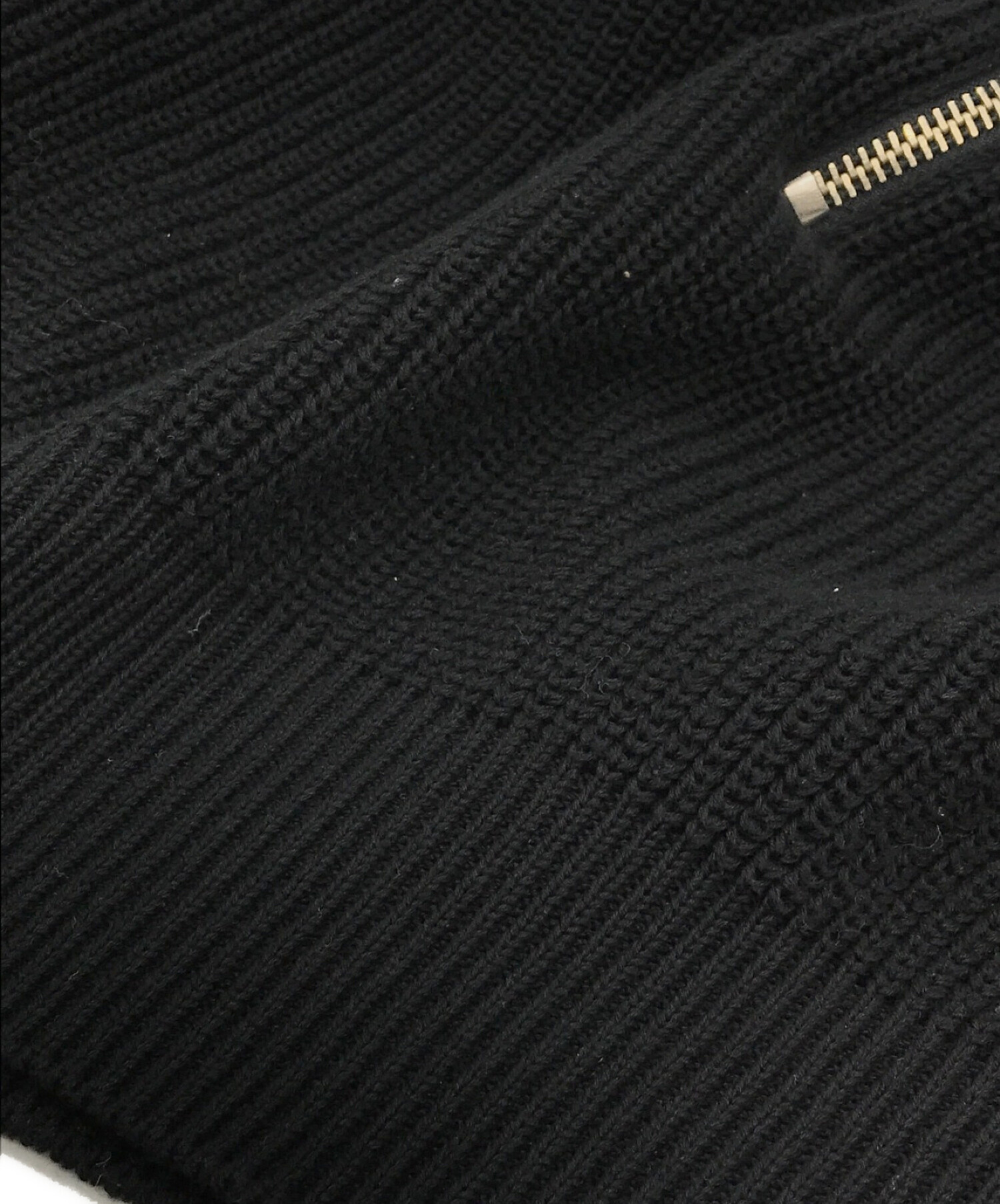 BATONER × L'ECHOPPE (バトナー×レショップ) Half Zip Ficsherman Knit ブラック サイズ:L