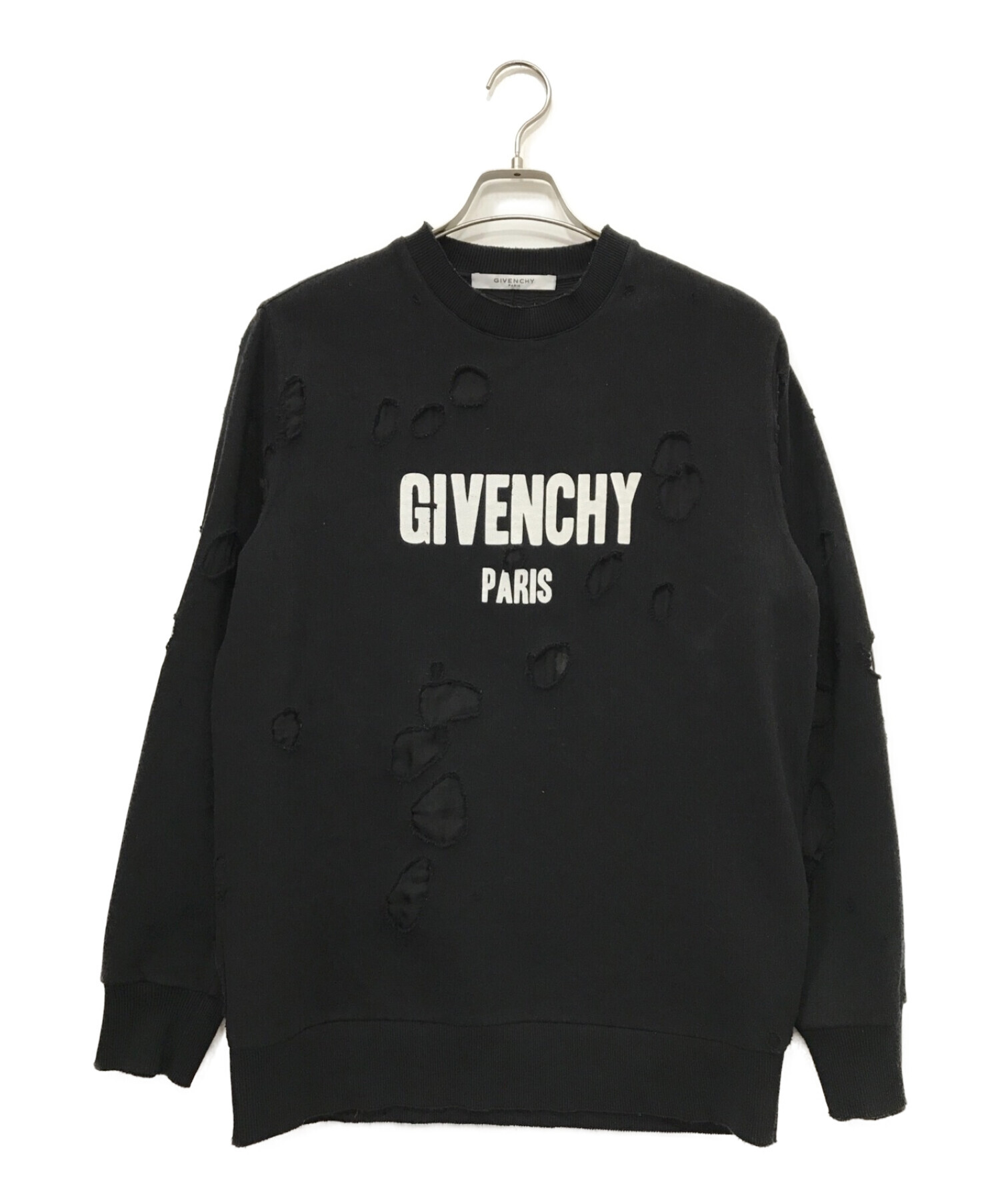 中古・古着通販】GIVENCHY (ジバンシィ) ロゴプリントデストロイクルー