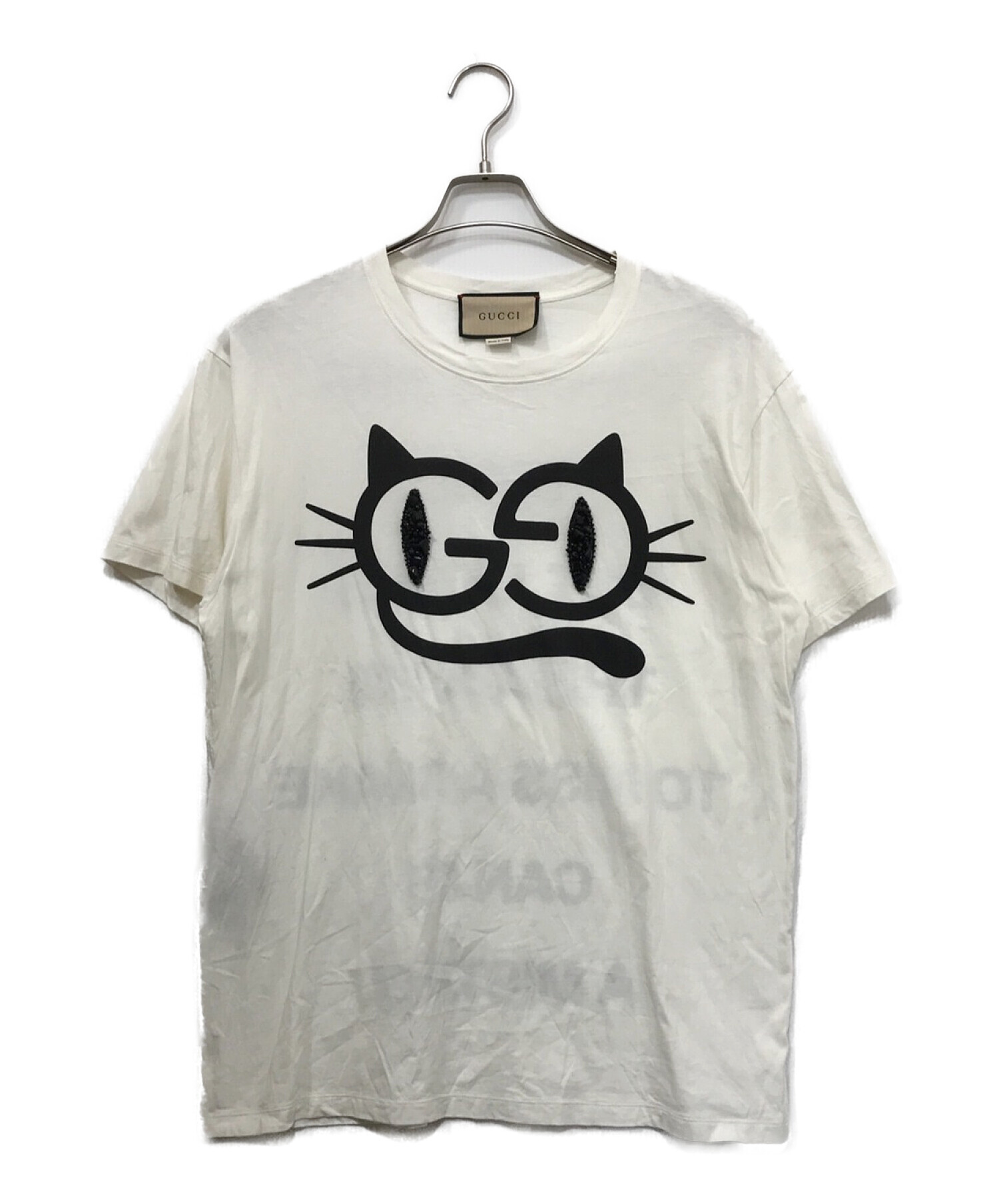 GUCCI グッチ GG キャットアイプリント Tシャツ ホワイト M-